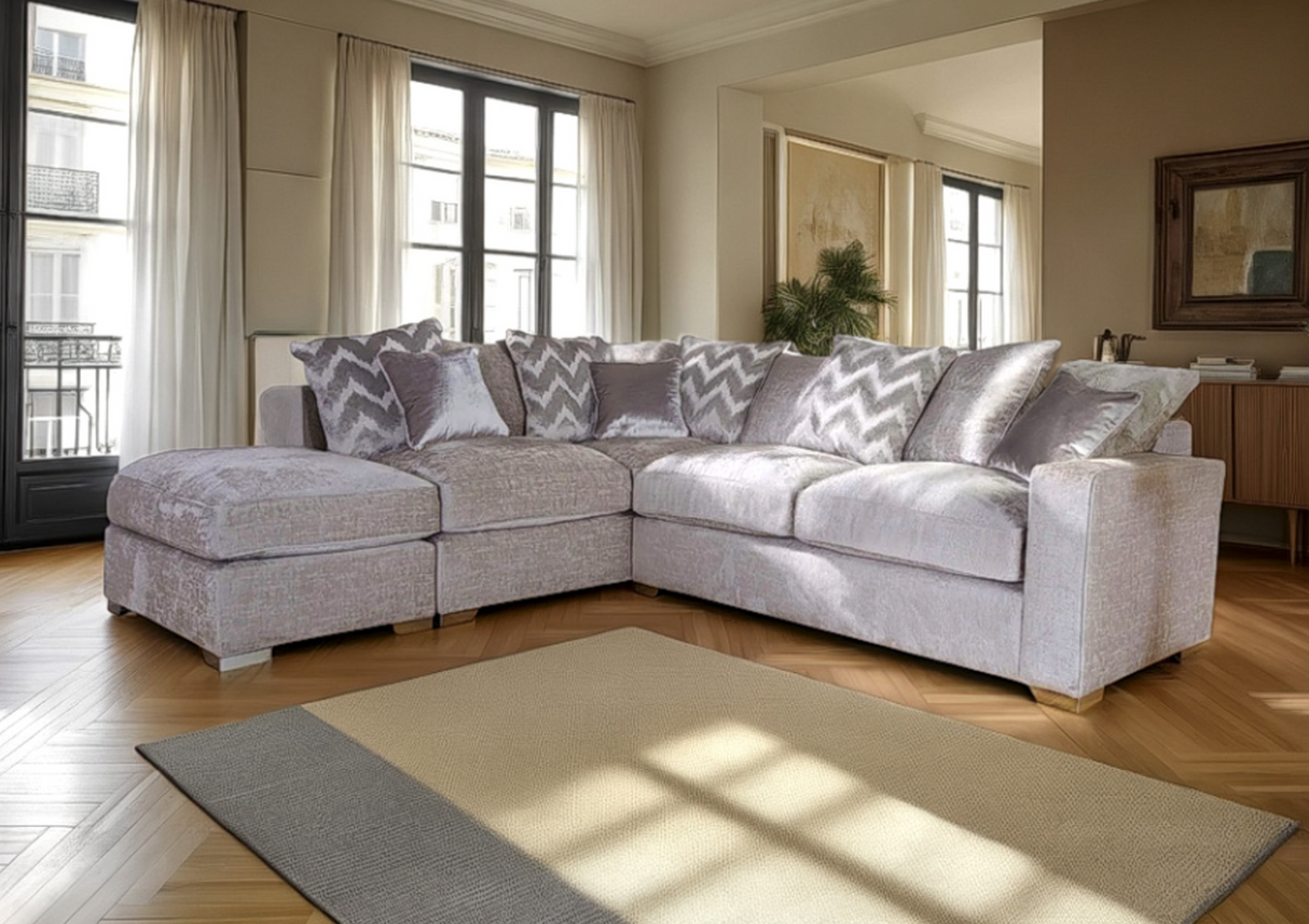 Sahara - Pillow Back Corner Sofa with footstool
