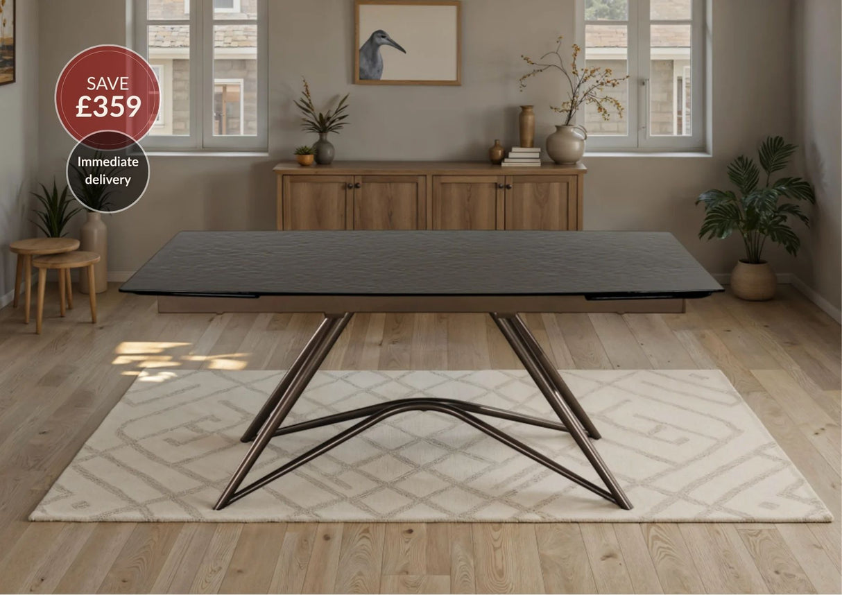 Louvre Fused Glass Extending Dining Table