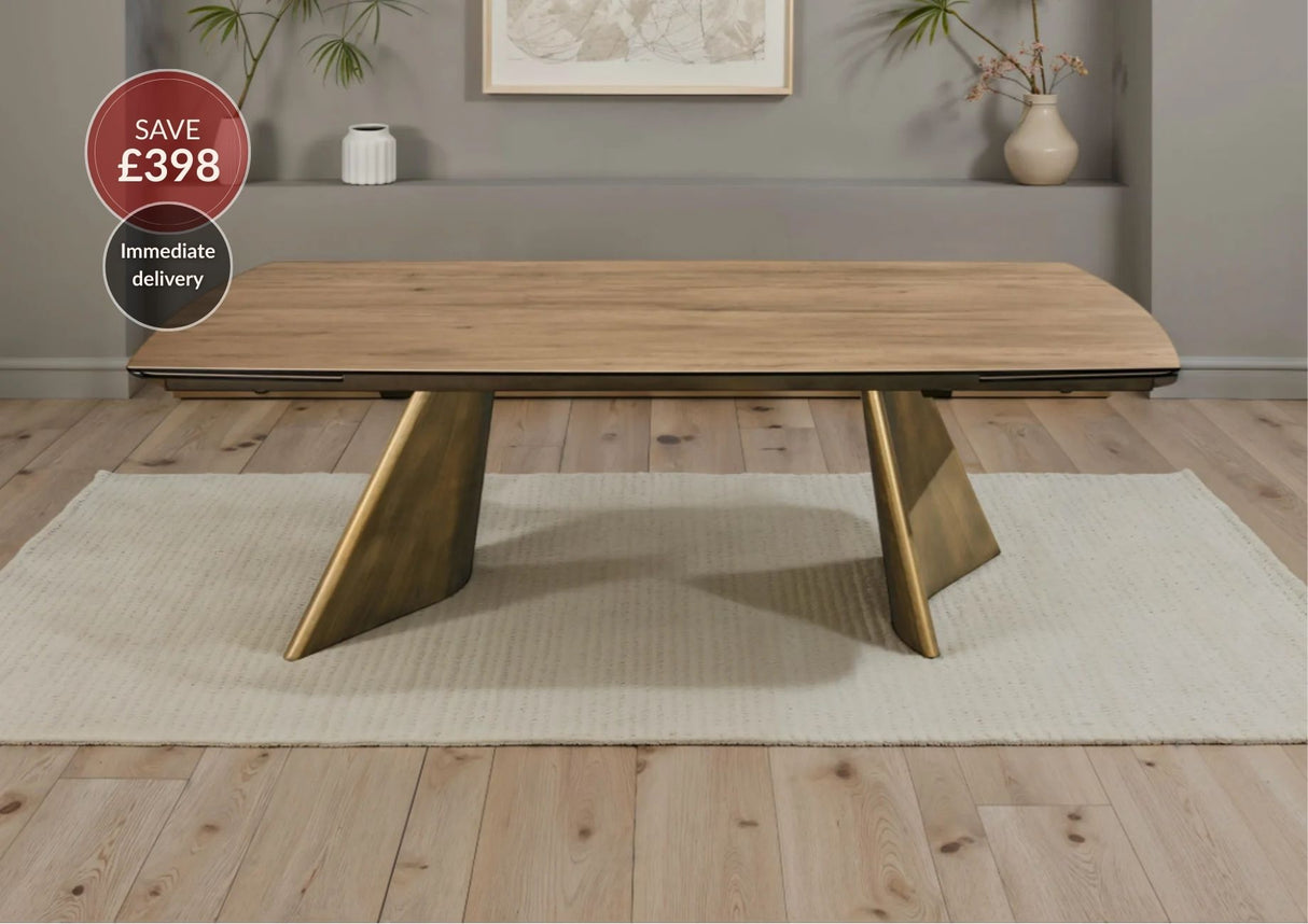 Enzo Natural Ceramic Extending Dining Table