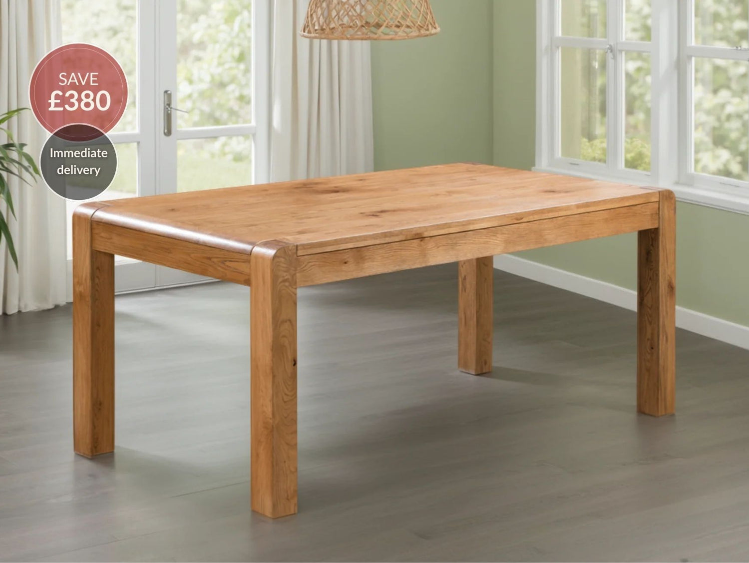 Milan Oak Dining Table 180x90cm