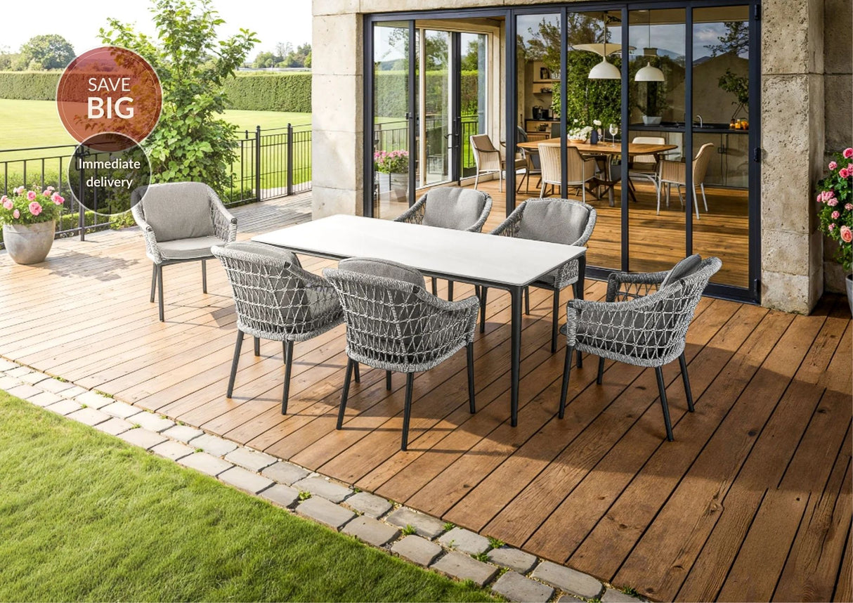 Marra Garden Dining Table and 6 Marra Chairs Set