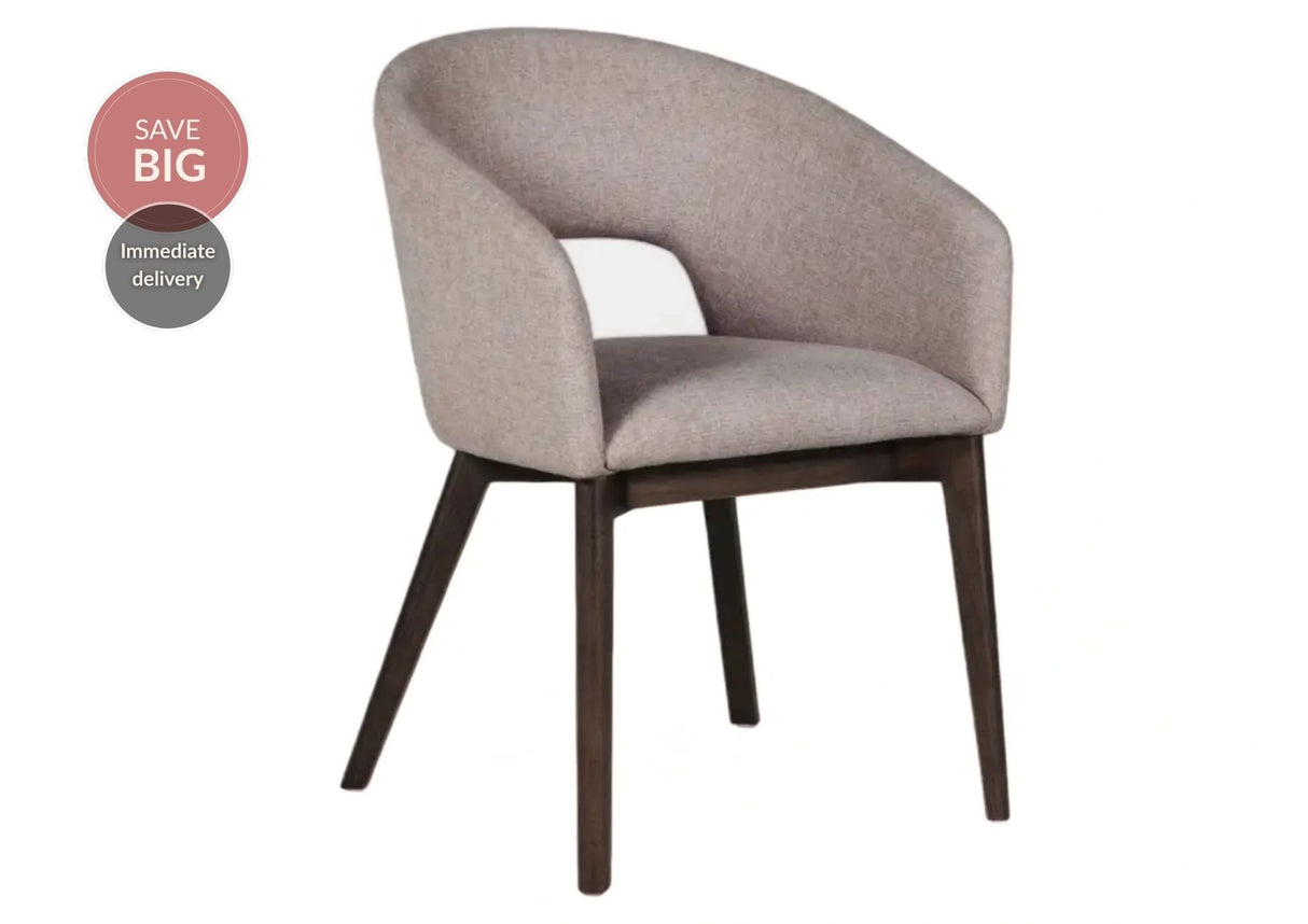 Everest Fabric Dining Chairs - Latte (Sold in Pairs)
