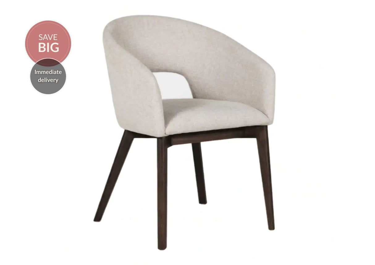 Everest Fabric Dining Chairs - Natural (Sold in Pairs)