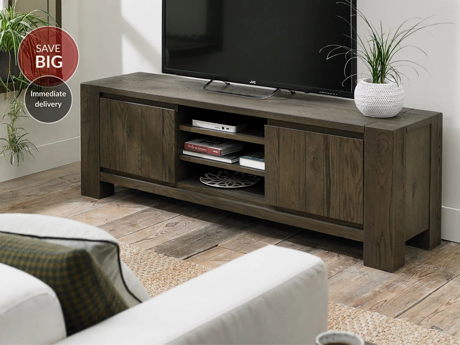 Landon Fumed Oak Entertainment Unit