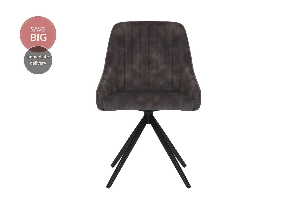 Sofia Velvet Swivel Dining Chairs - Charcoal