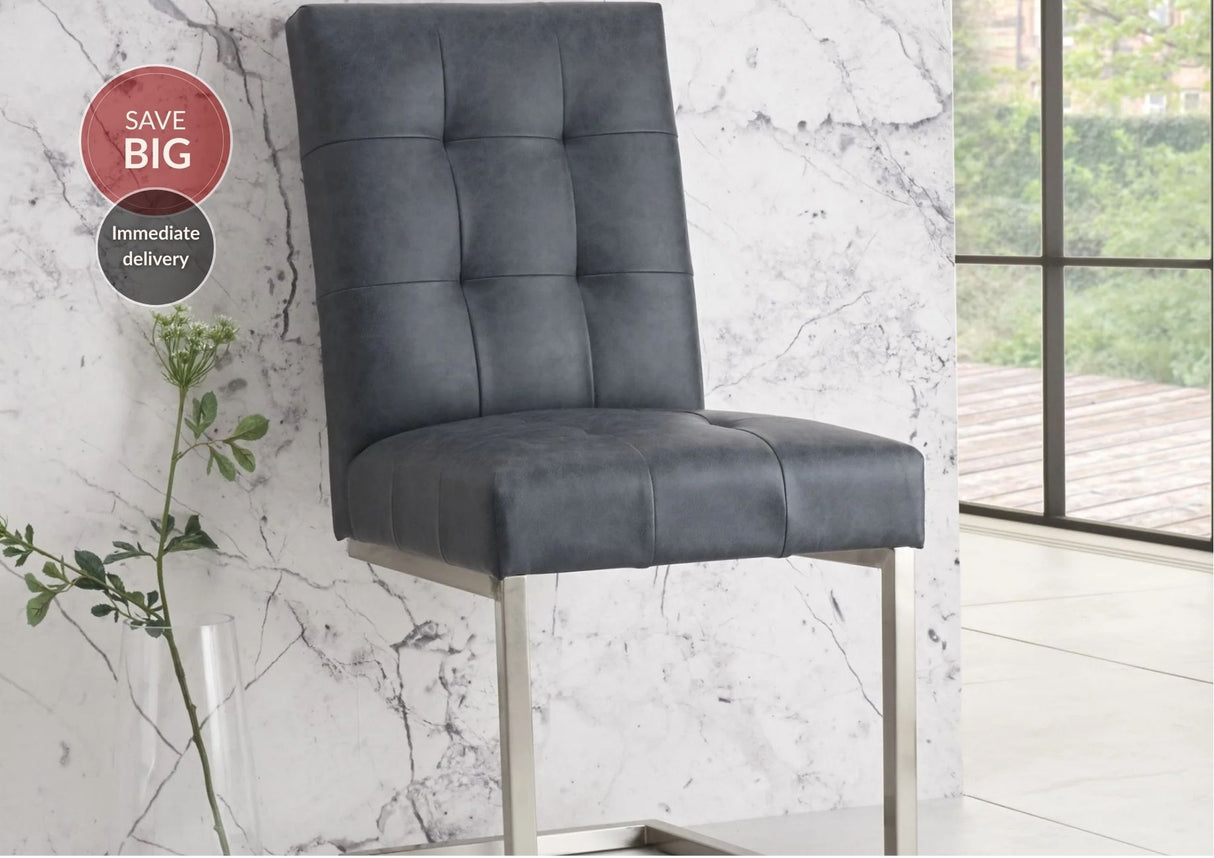 Toulouse Cantilever Faux Leather Dining Chairs