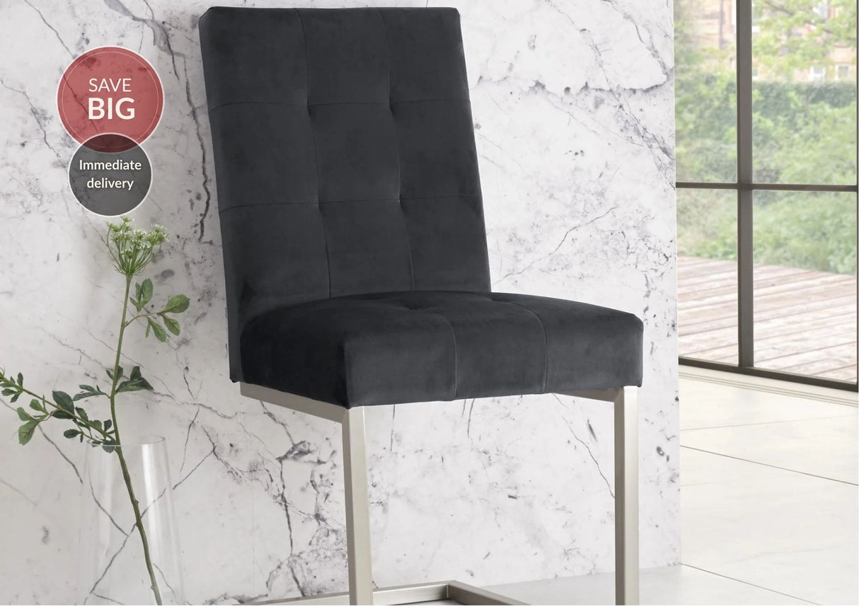 Toulouse Cantilever Velvet Dining Chairs