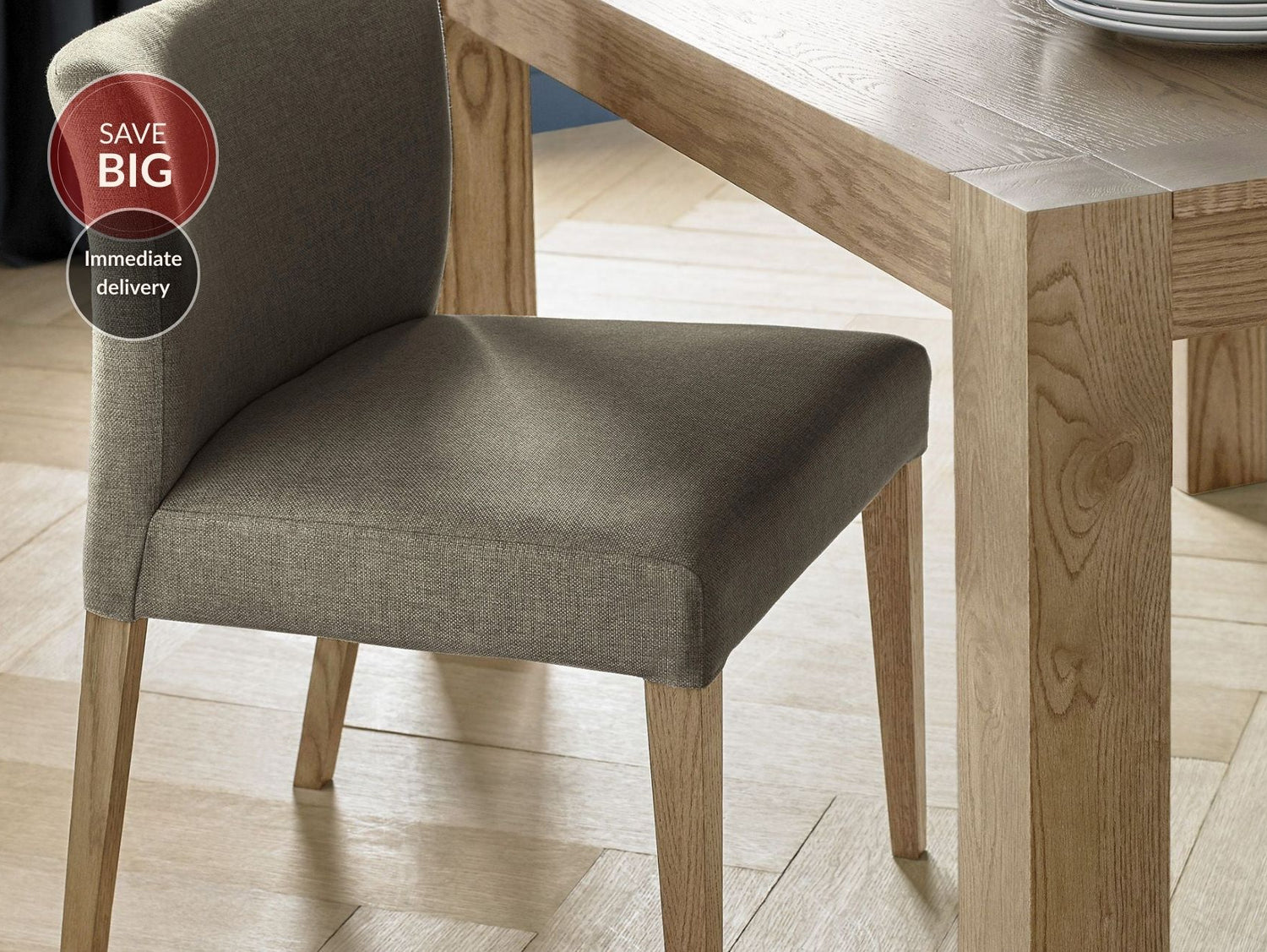 Turner Light Oak Dining Chairs - Gold