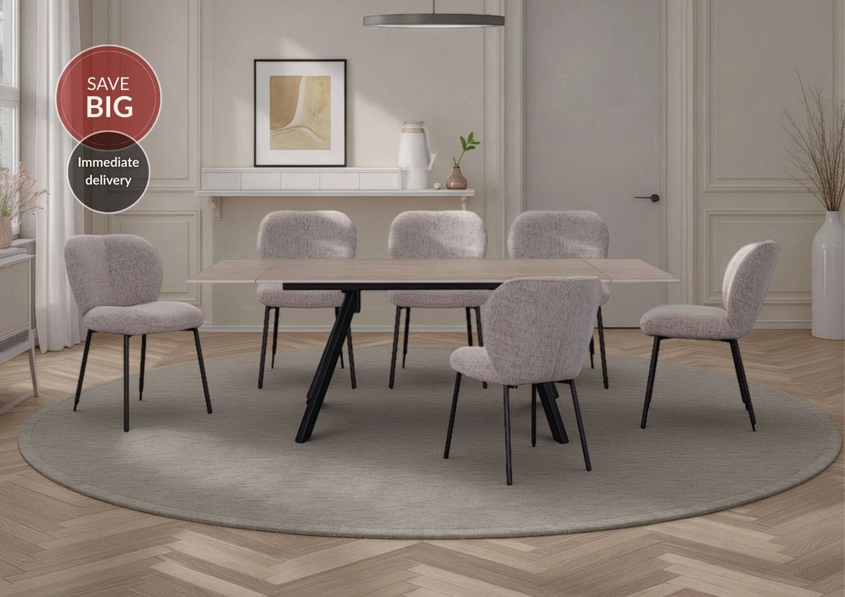Vertigo Table with 6 Chairs
