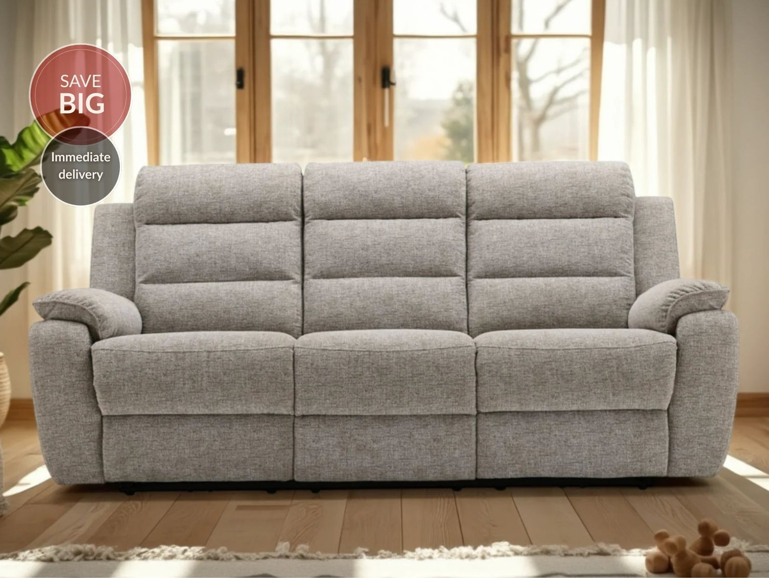 Phoenix 3 Seater Recliner Sofa (Oatmeal)