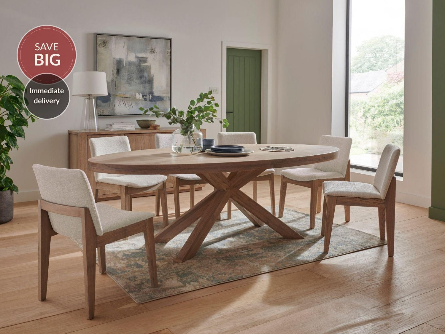 Falcon Dining Table Oval 2350 - Smoked Oak