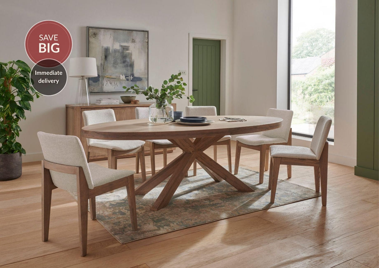 Falcon Dining Table Oval 2350 - Smoked Oak