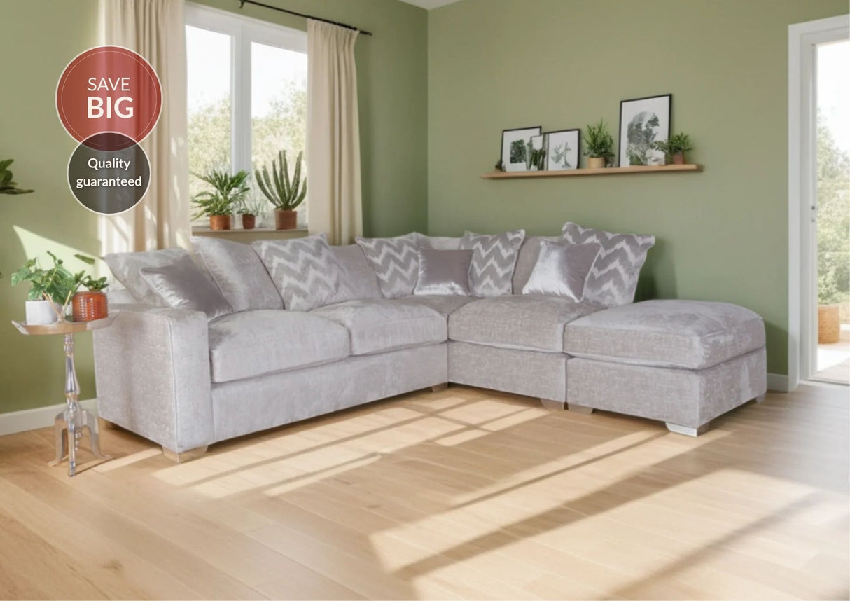 Sahara - Pillow Back Corner Sofa with footstool