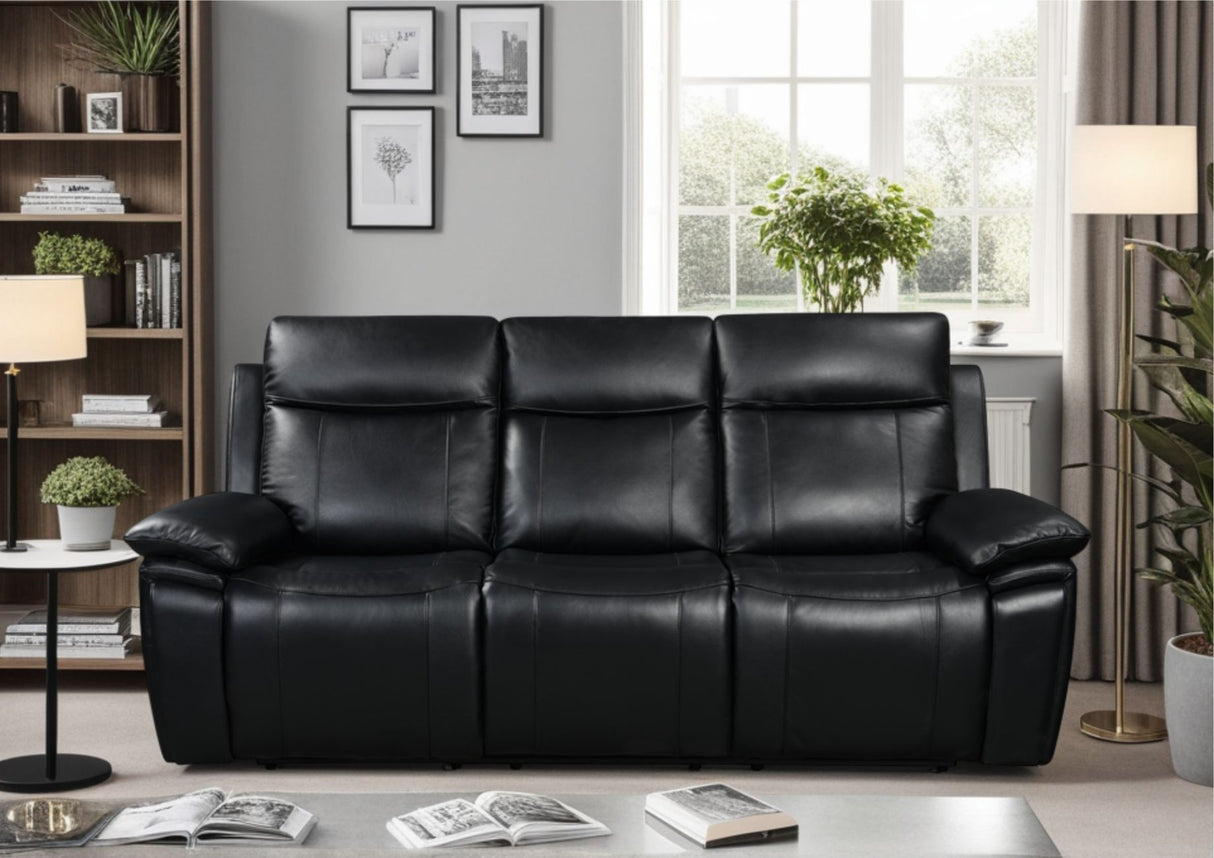 Savio 3 Seater Recliner Sofa with Power Headrests and cupholders