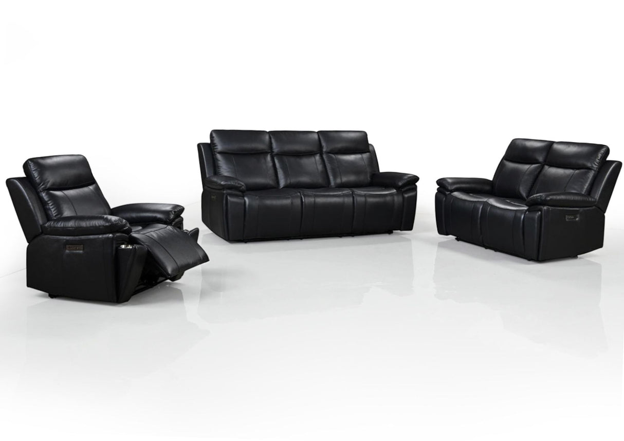 Savio 2 Seater Recliner Sofa with Power Headrests and Cup Holders