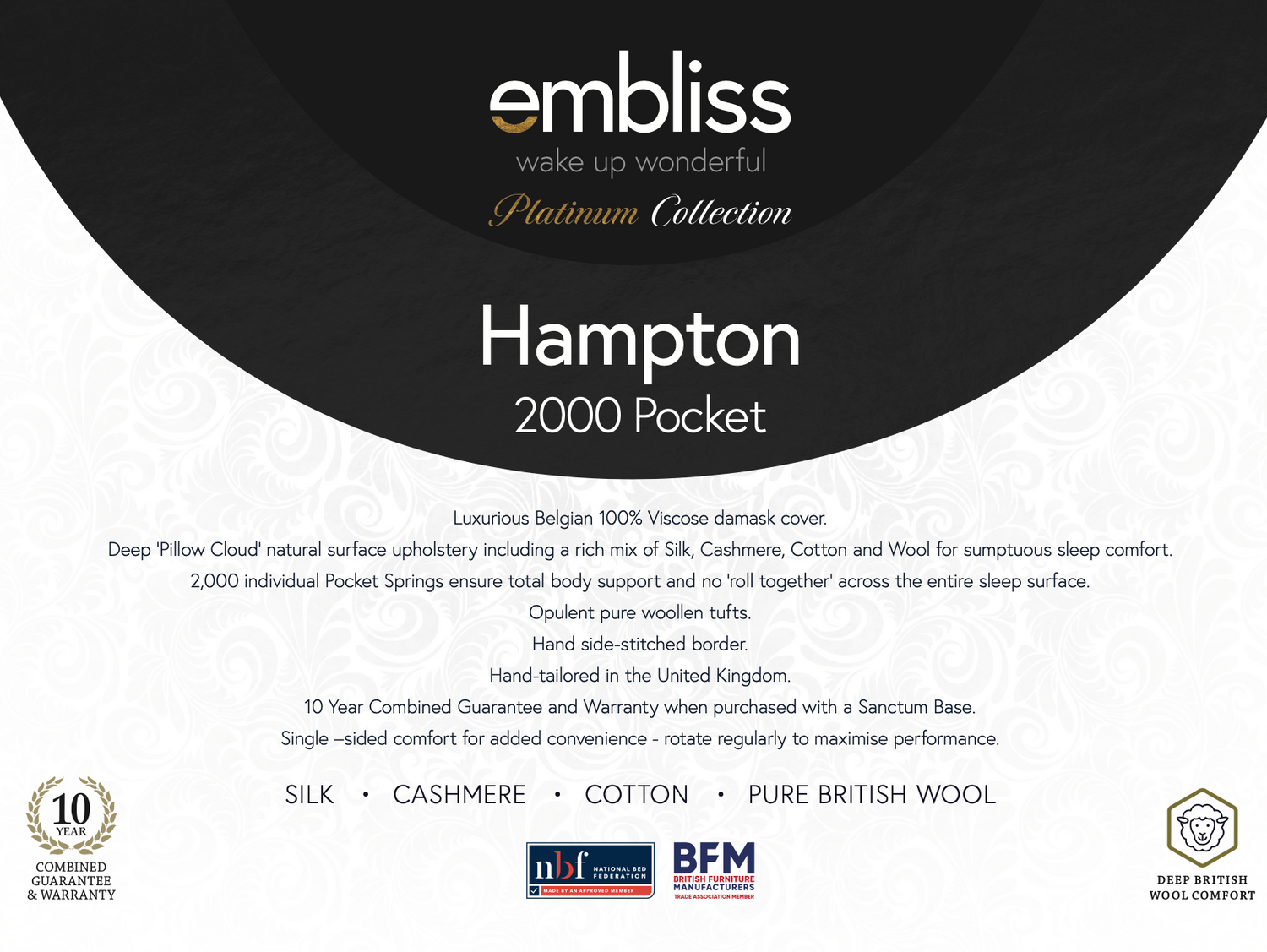 Hampton 2000 Luxury Pocket-Pillowtop Mattress