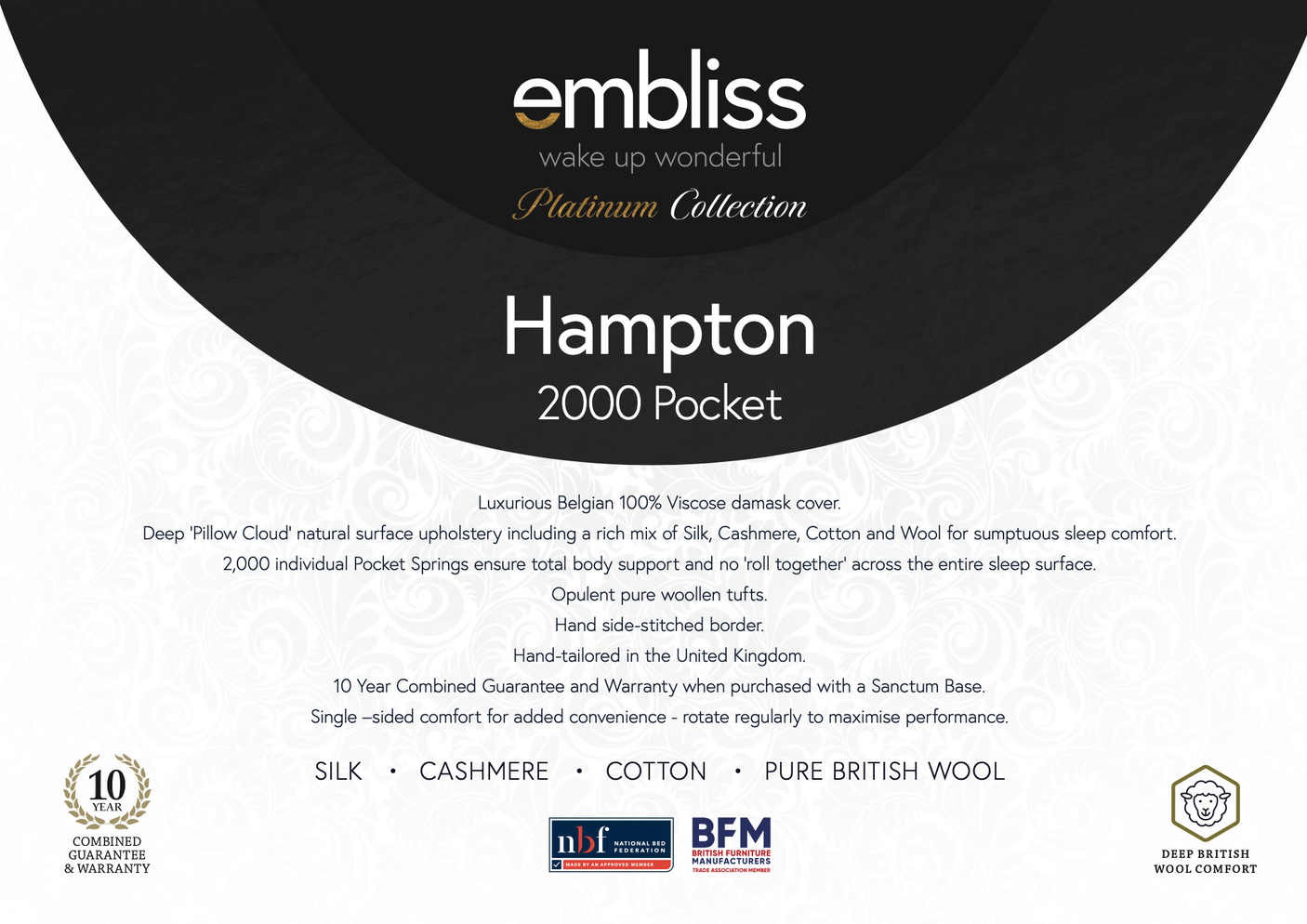 Hampton 2000 Luxury Pocket-Pillowtop Mattress