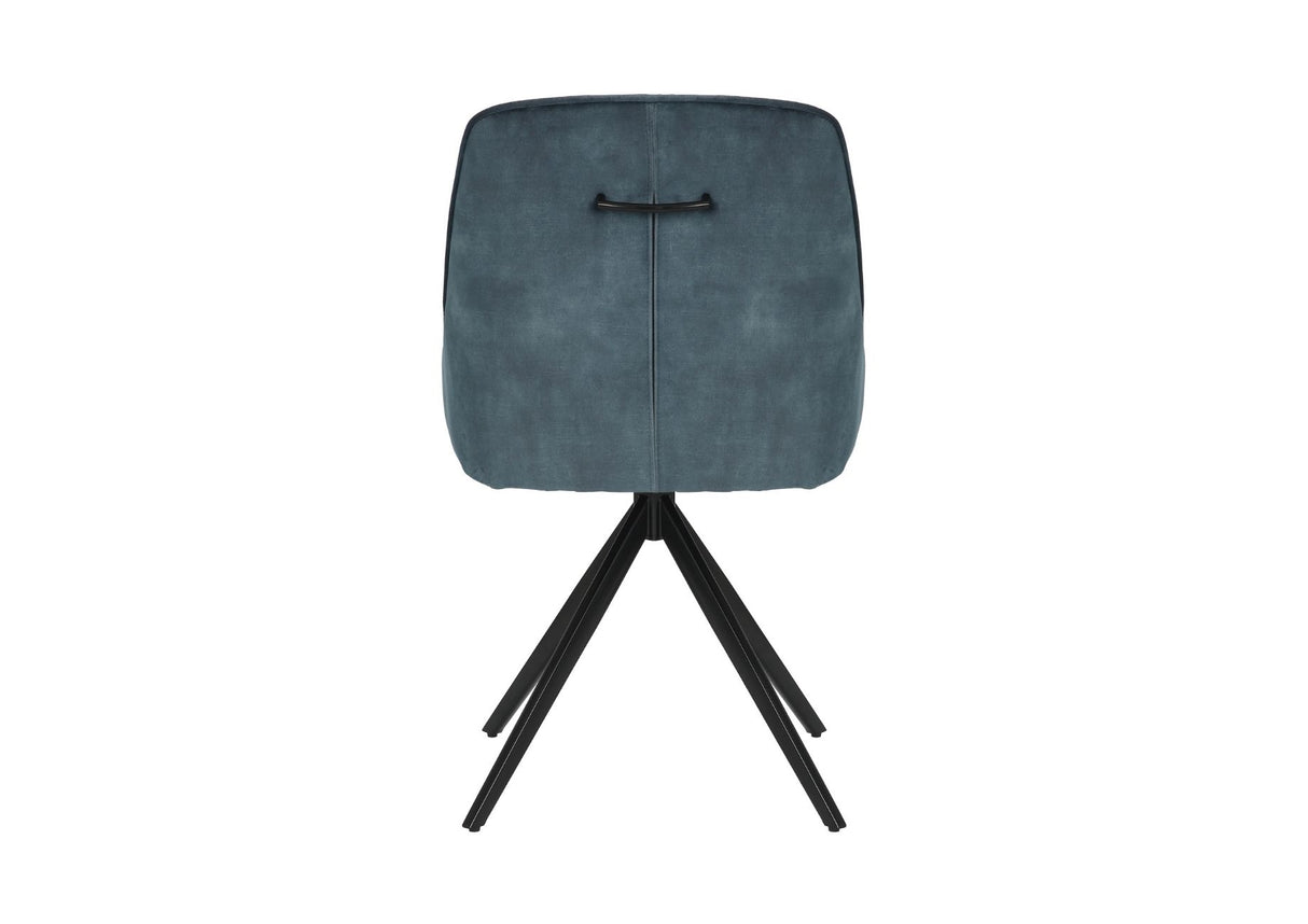 Sofia Velvet Swivel Dining Chairs - Velvet Blue