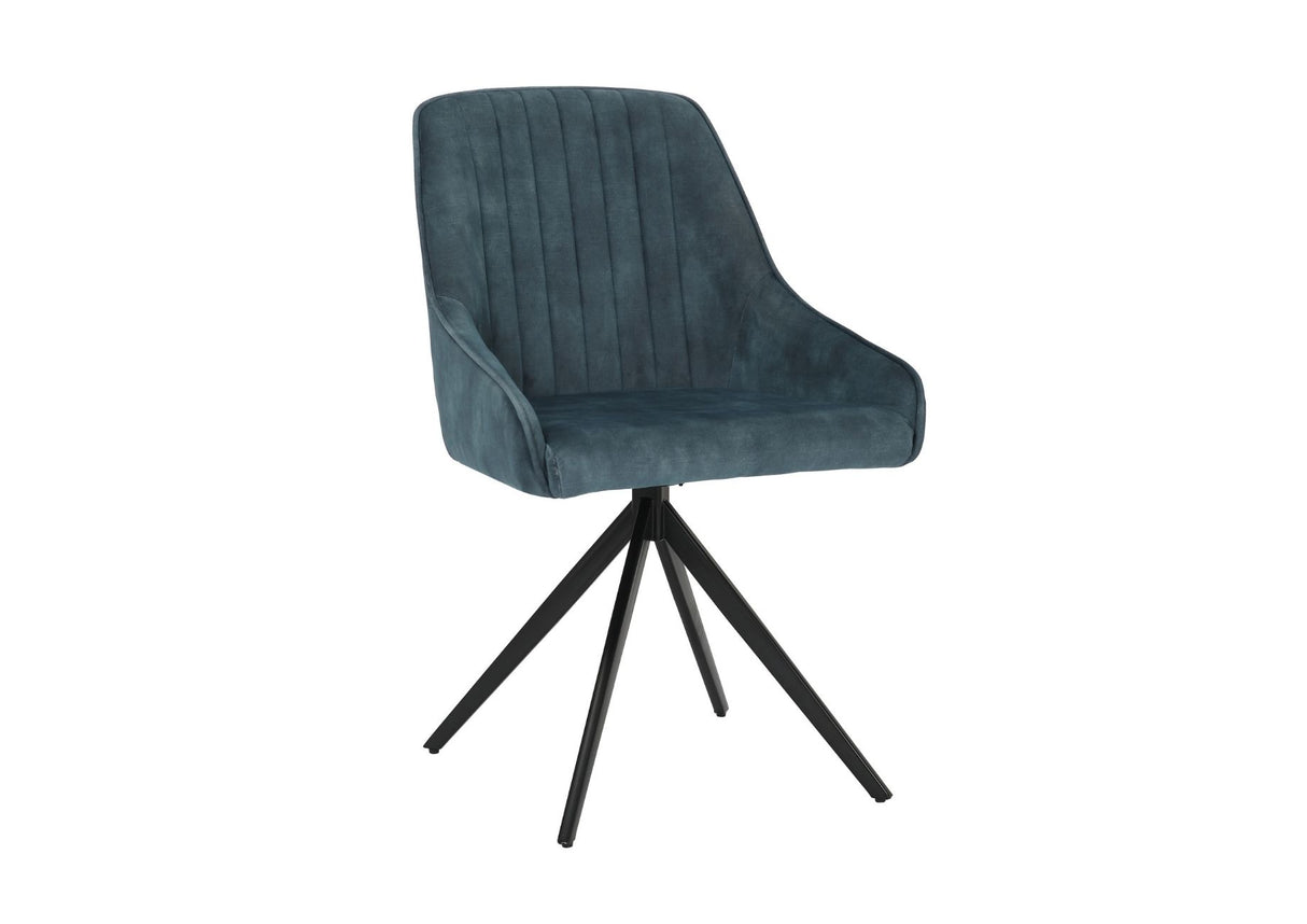 Sofia Velvet Swivel Dining Chairs - Velvet Blue