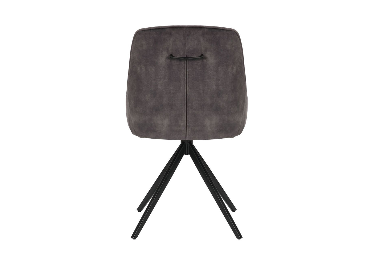Sofia Velvet Swivel Dining Chairs - Charcoal