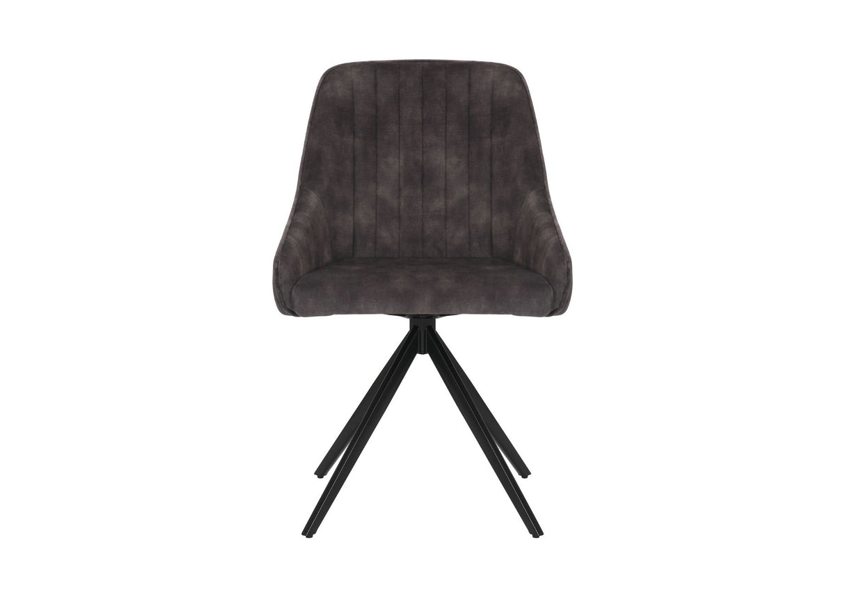 Sofia Velvet Swivel Dining Chairs - Charcoal