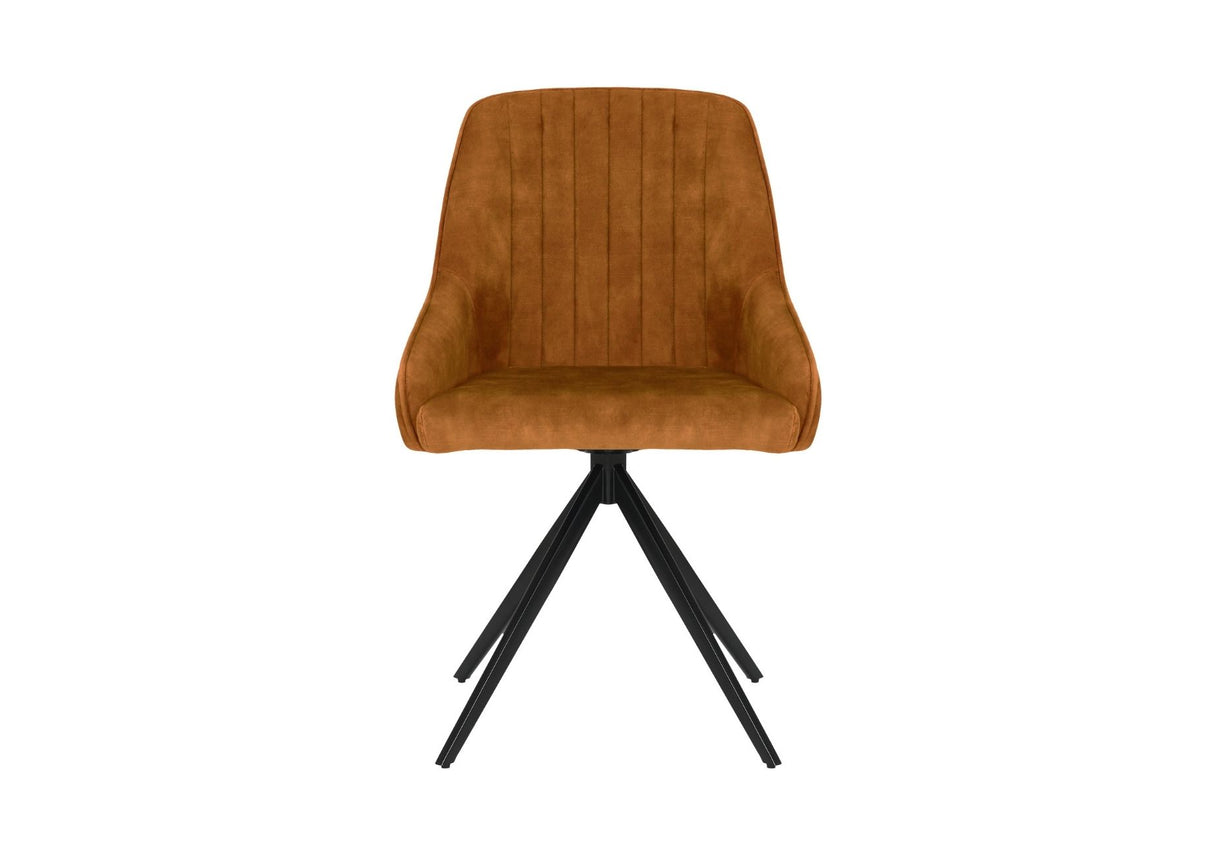 Sofia Velvet Swivel Dining Chairs - Mustard