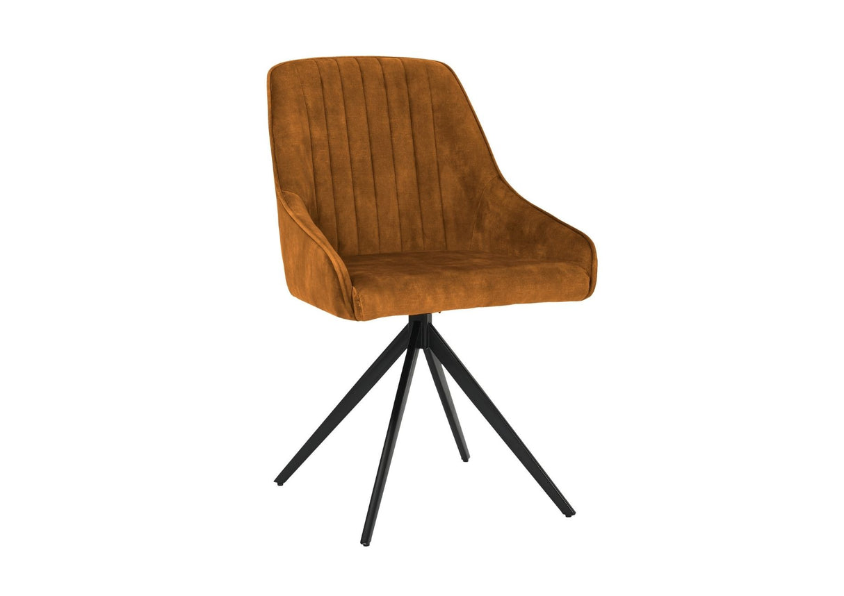 Sofia Velvet Swivel Dining Chairs - Mustard