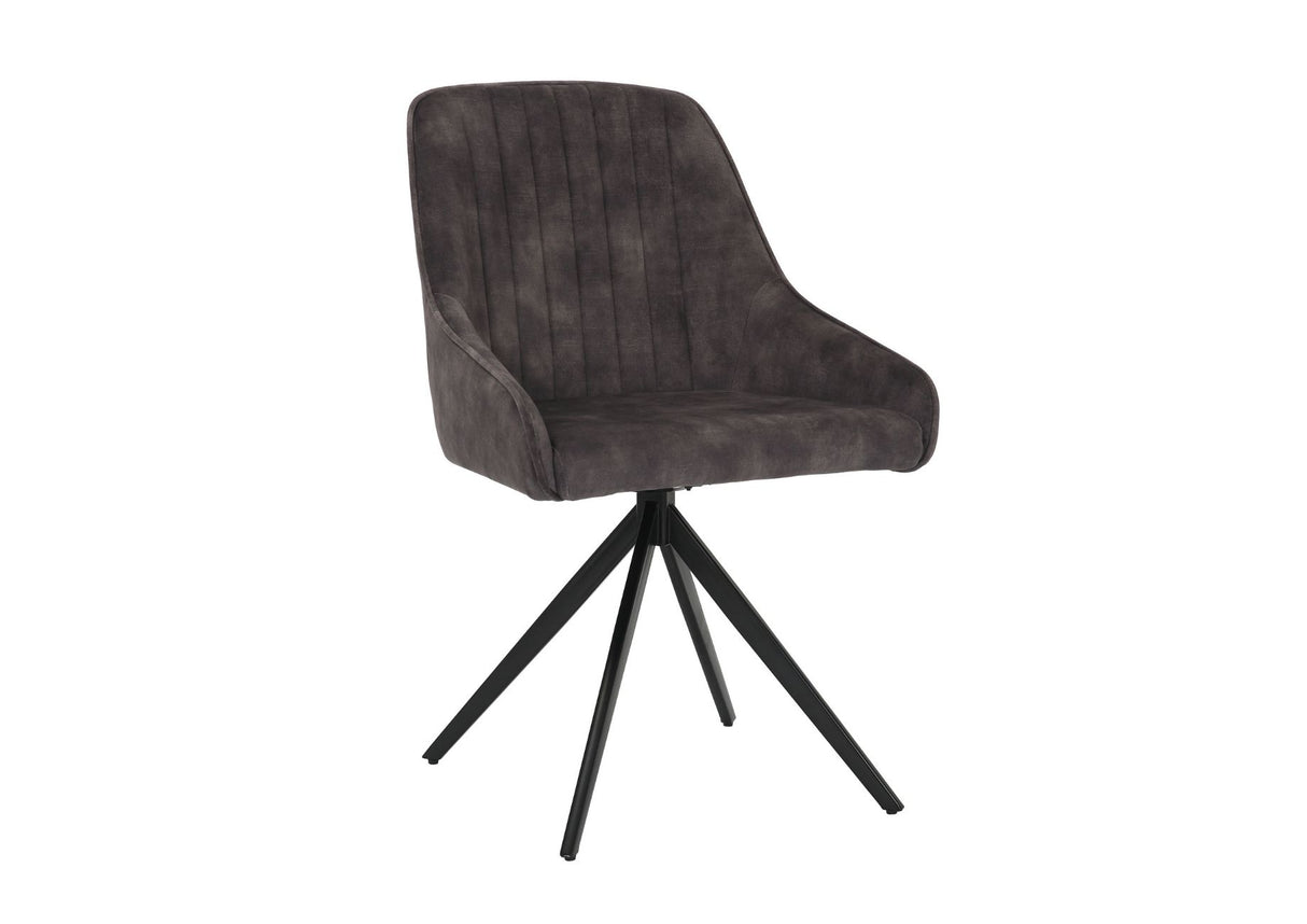 Sofia Velvet Swivel Dining Chairs - Charcoal