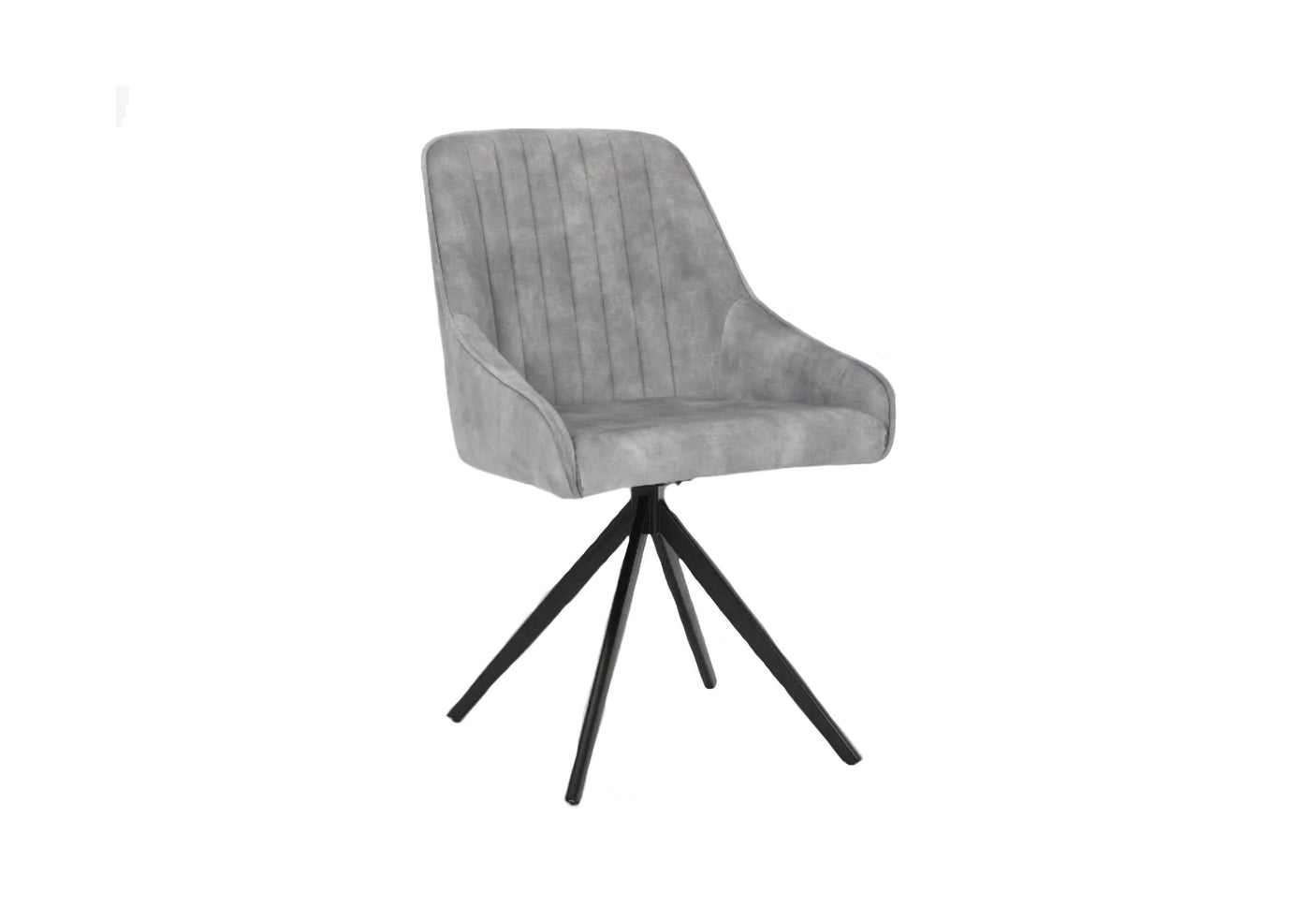 Sofia Velvet Swivel Dining Chairs - Light Grey