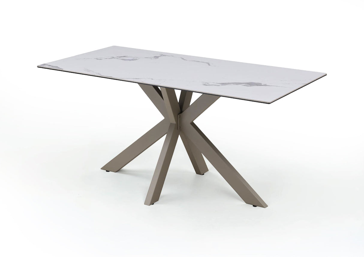 Ivory Dining Set with Bench and Ceramic Table