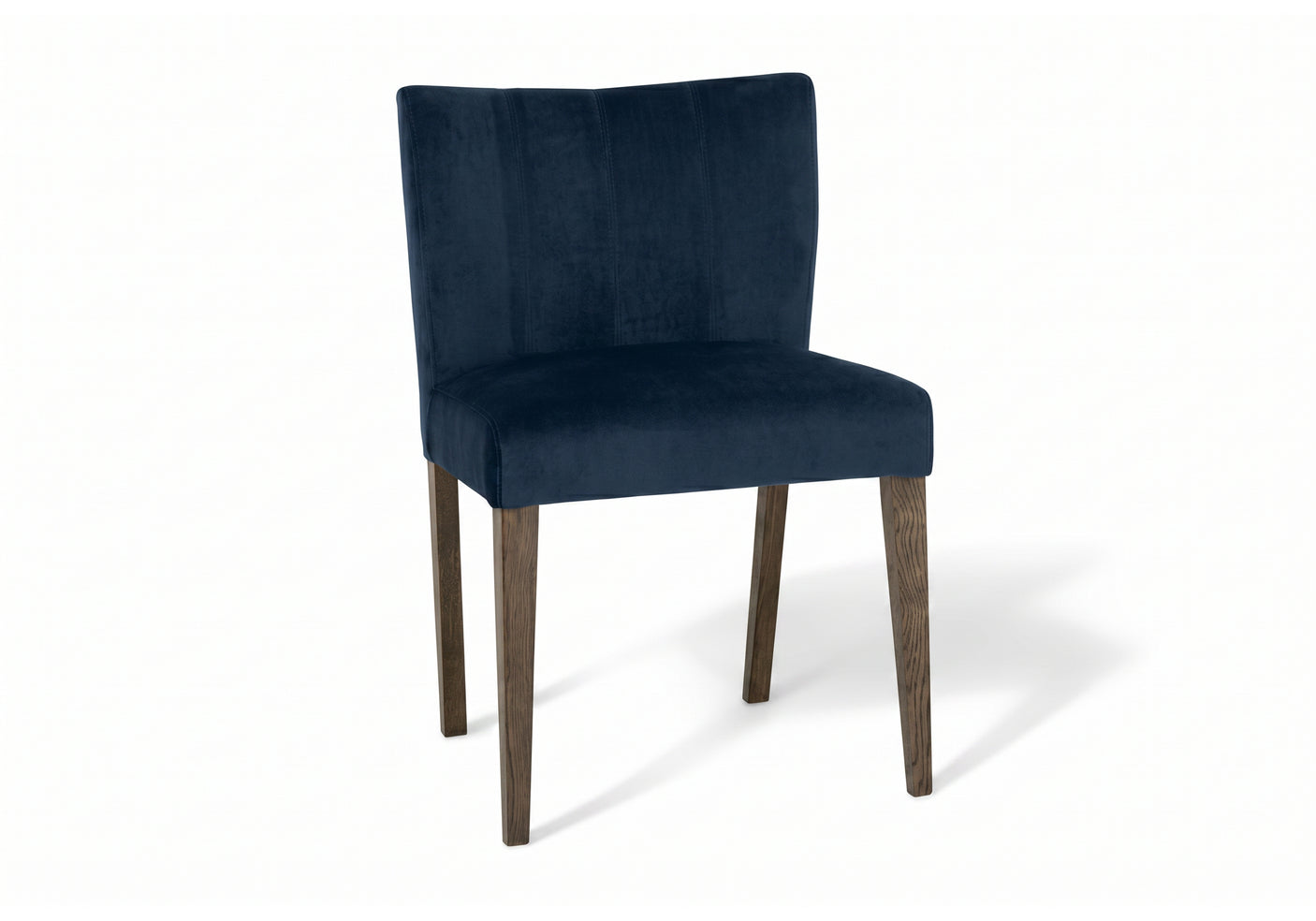 Set of 2 Turner Dark Oak Dining Chairs - Dark Blue