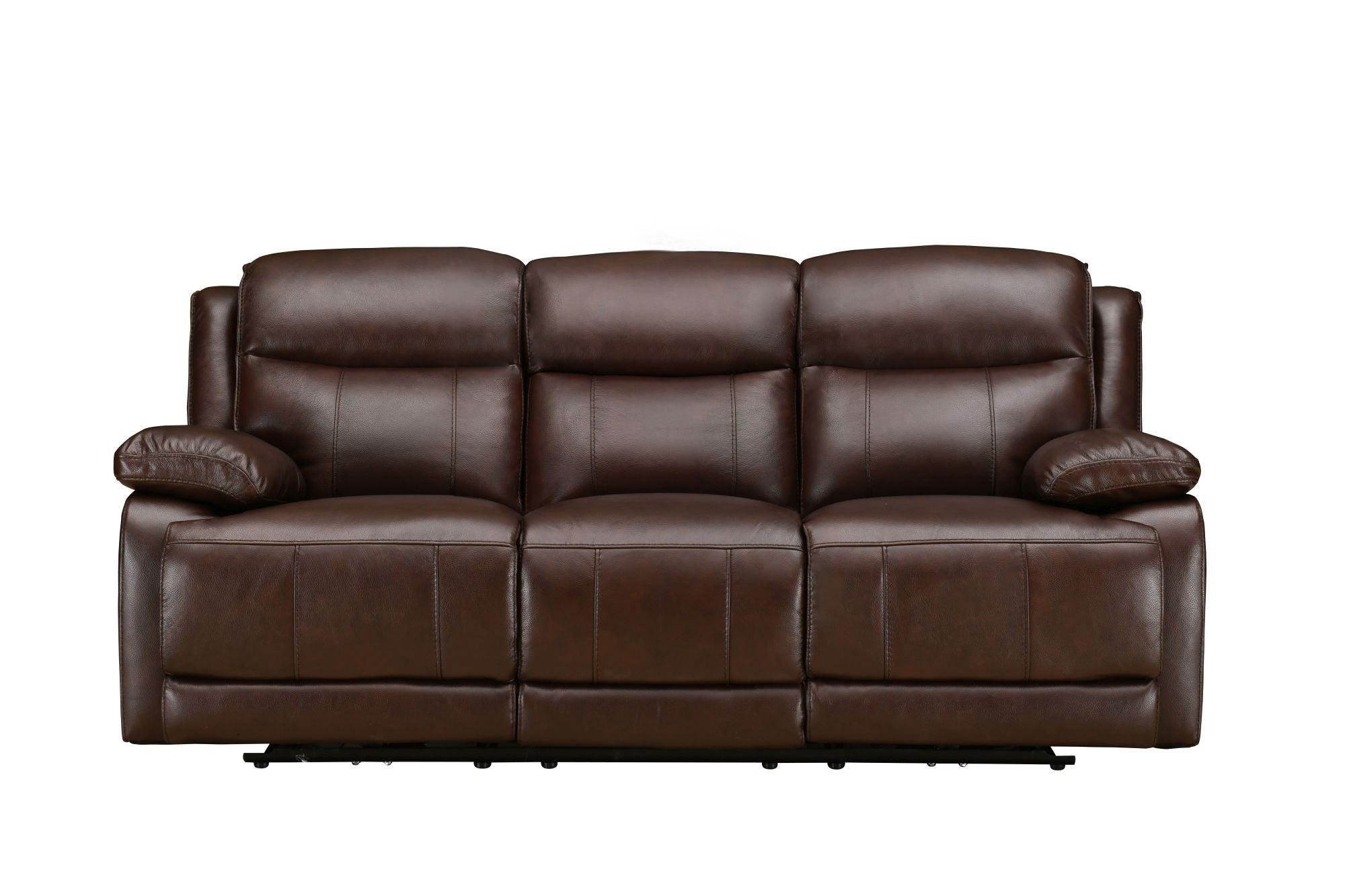 Montana Luxury 3-Seater Leather Sofa with Dual Power Recliners & Adjustable Power Headrest