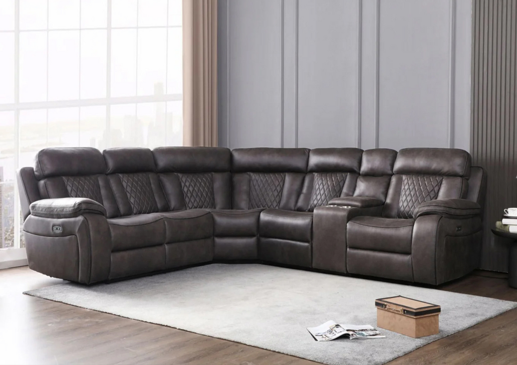 Kobe Corner Recliner Sofa with USB Charging Port and Console