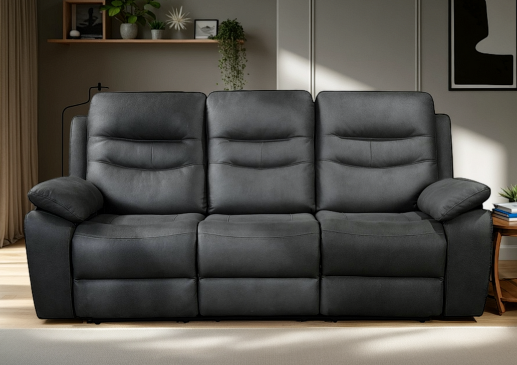 Fuji 3 Seater Recliner Sofa with Power Headrest, USB & USC