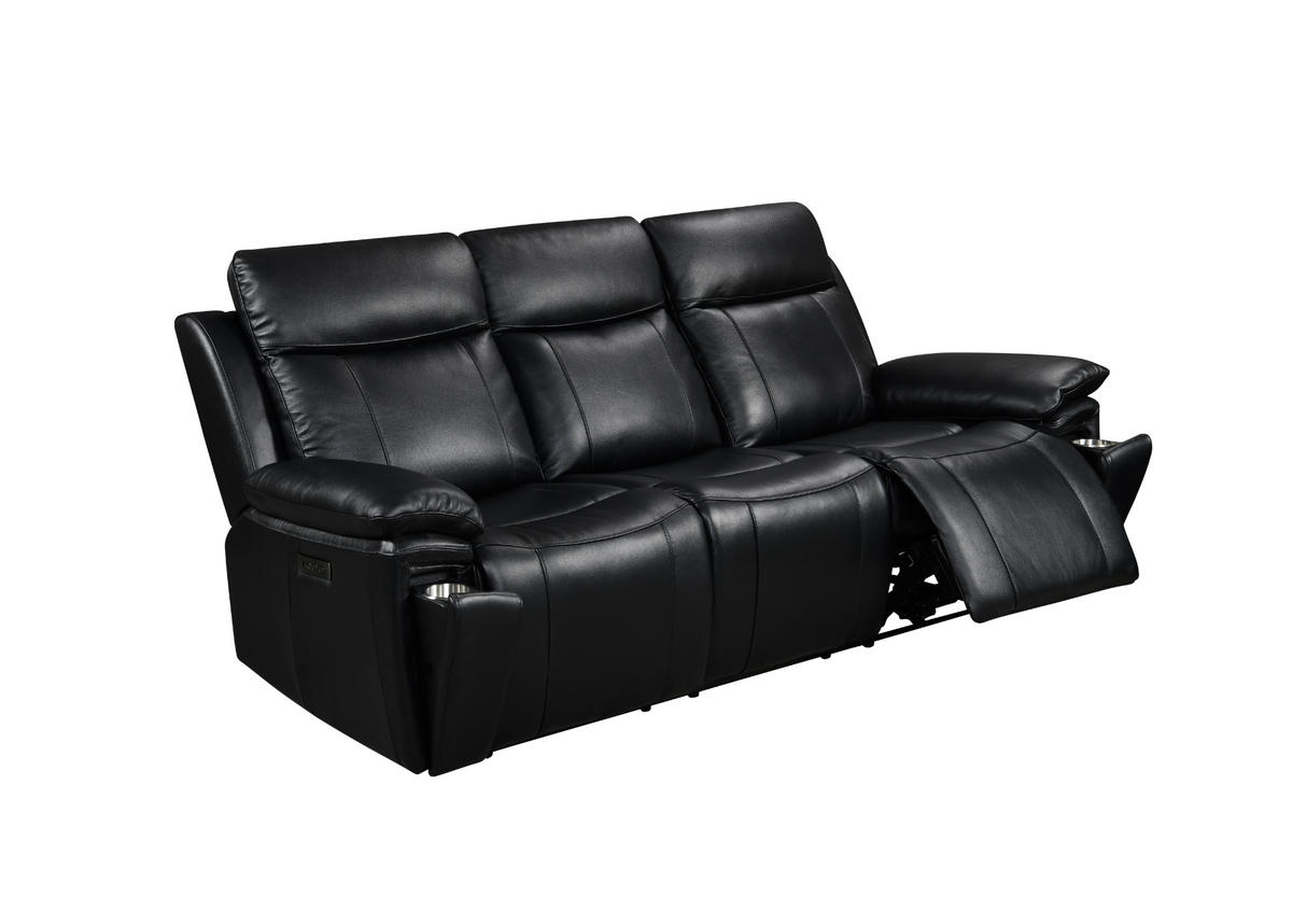 Savio 3 Seater Recliner Sofa with Power Headrests and cupholders