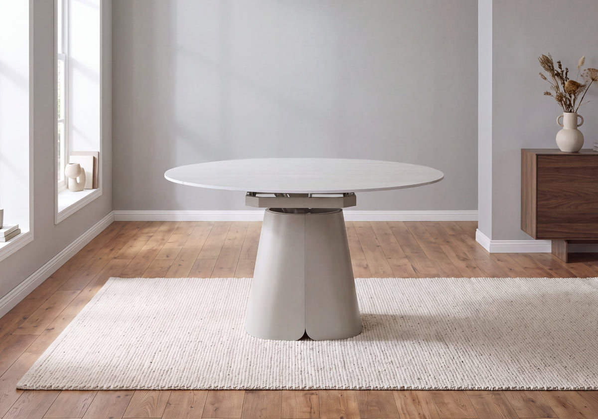 Whitney Ceramic Extending Dining Table and 4 Dining Chairs Set