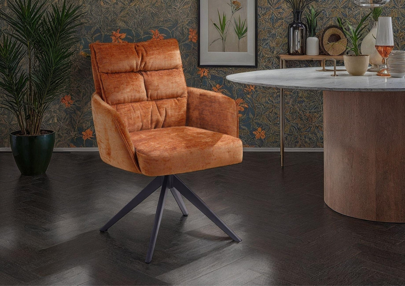Paloma 360° Auto-Return Swivel Dining Chair