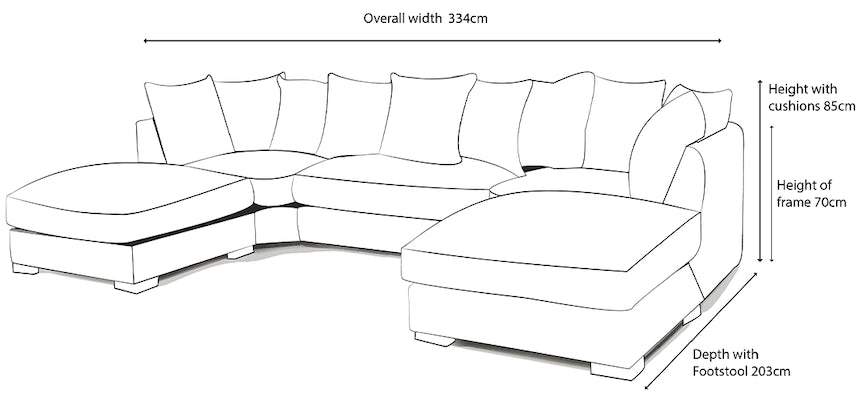 Sovereign Pillow Back U-Shaped Sofa