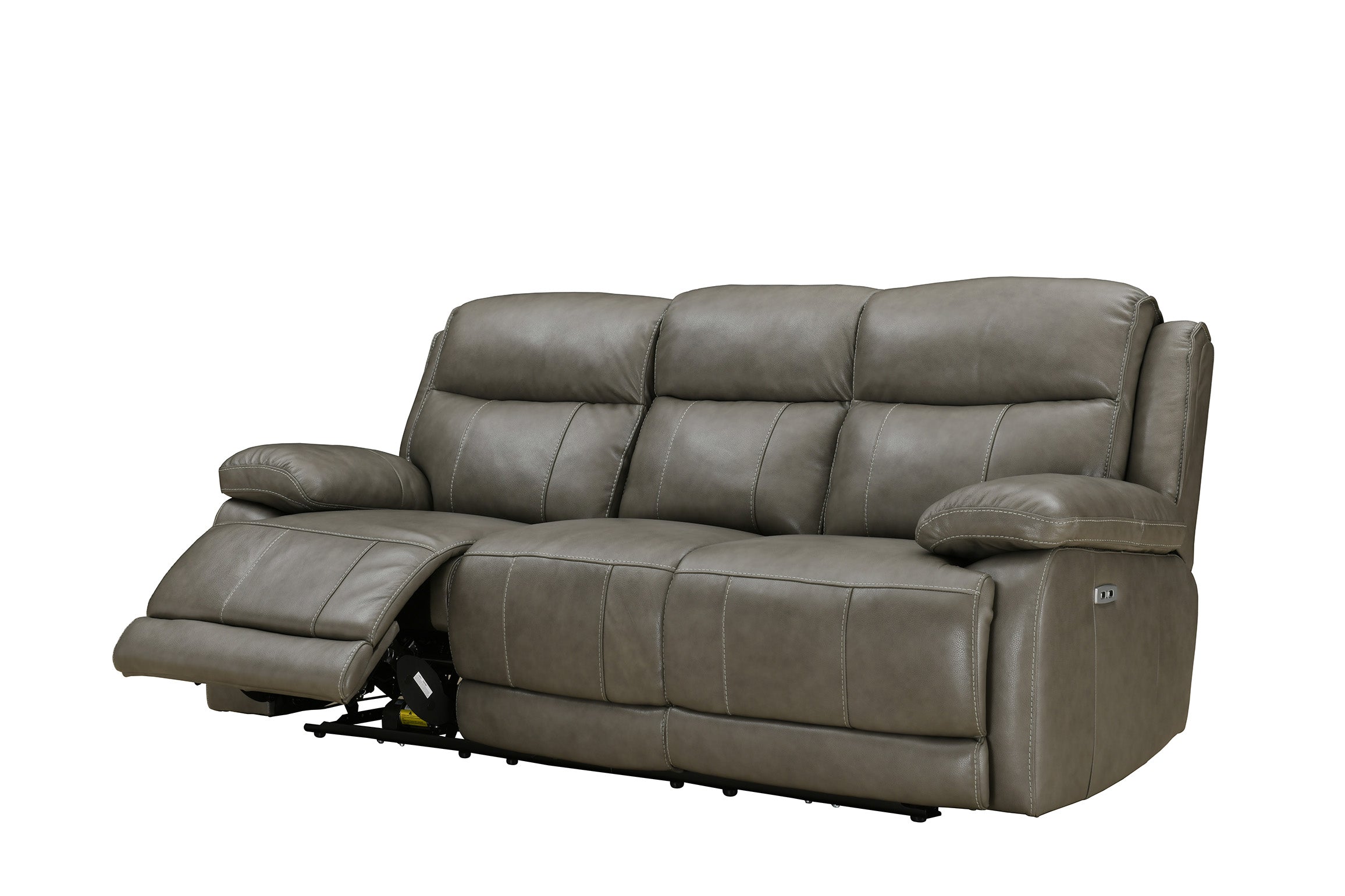 Montana Luxury 3-Seater Leather Sofa with Dual Power Recliners & Adjustable Power Headrest