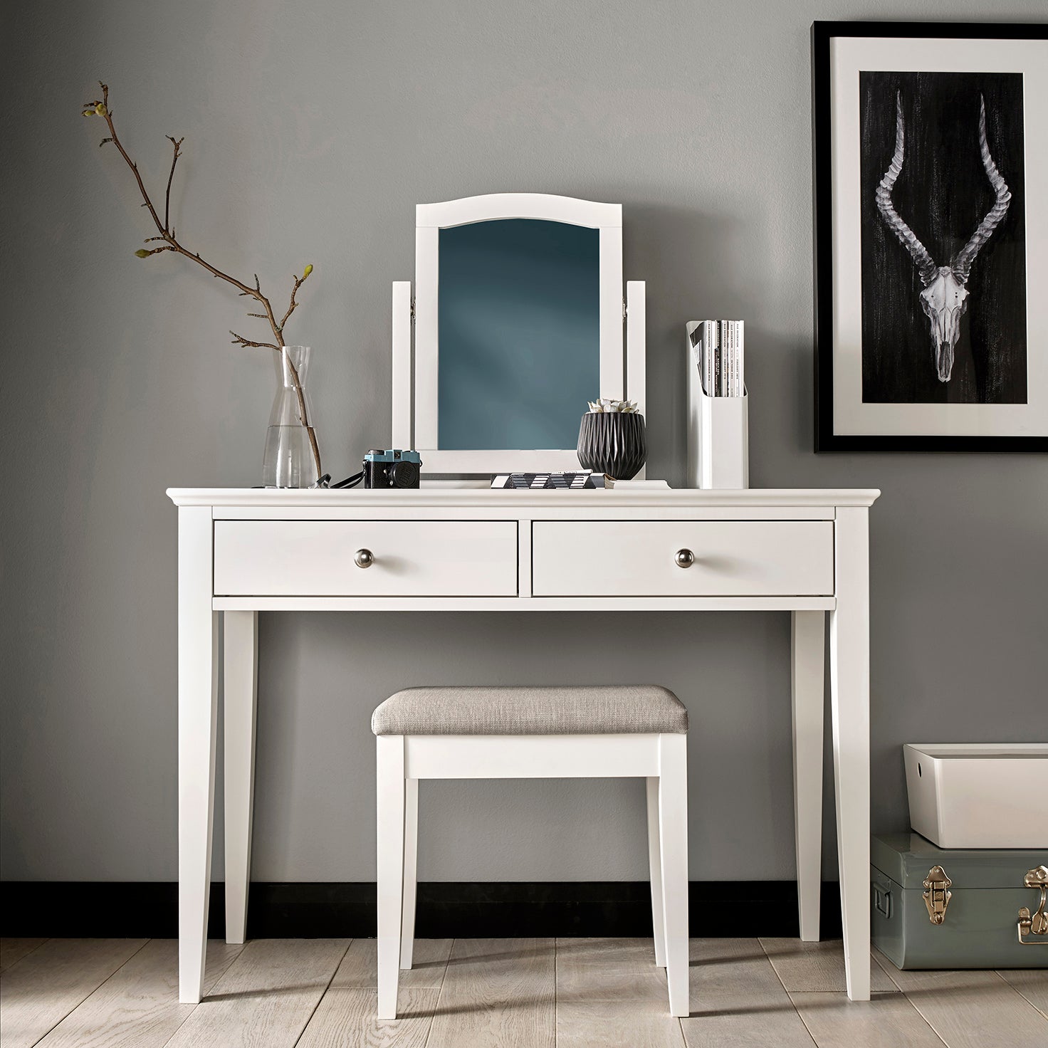 Ashbourne Dressing Vanity Mirror White
