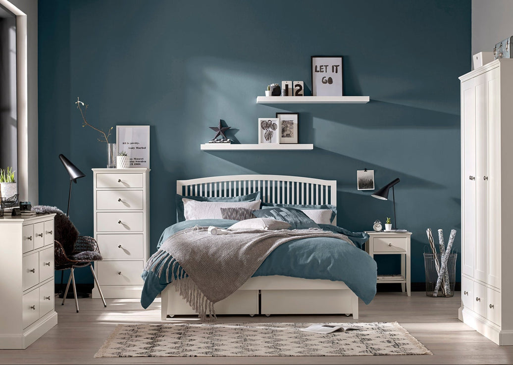 Front view of the Ashbourne Bed Frame in a room