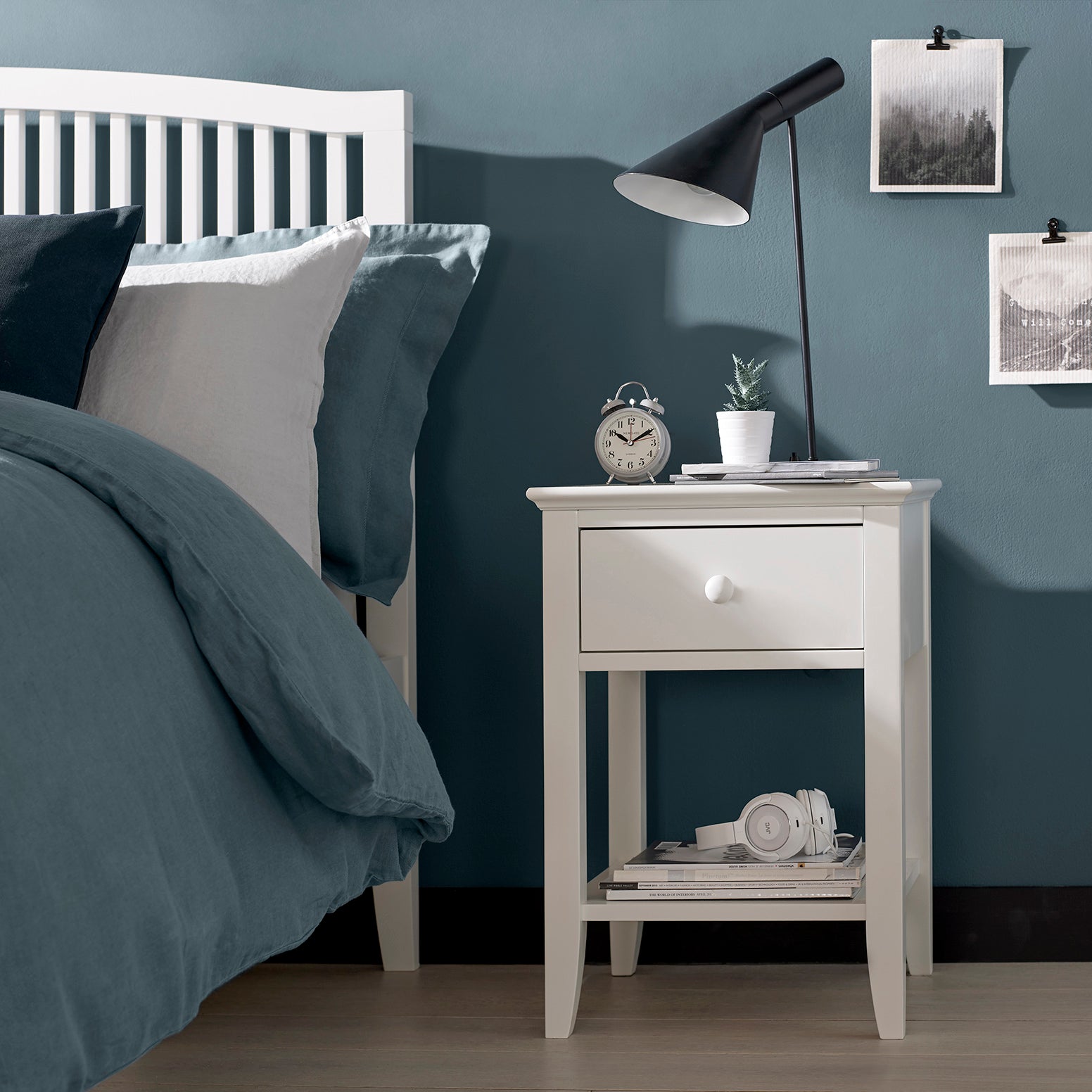 Ashbourne 1 Drawer Nightstand White