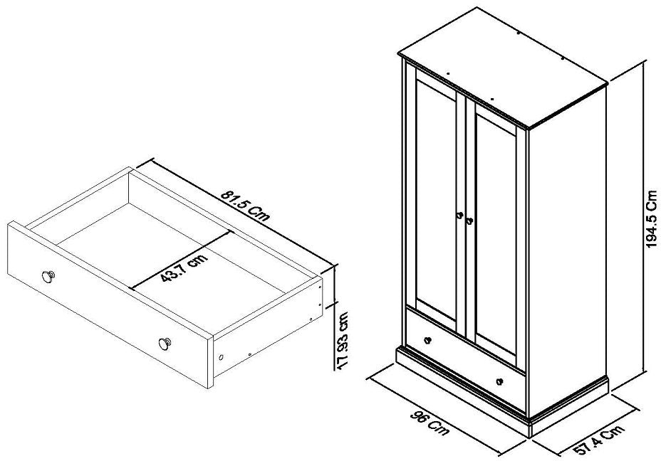 Ashbourne Double Wardrobe White