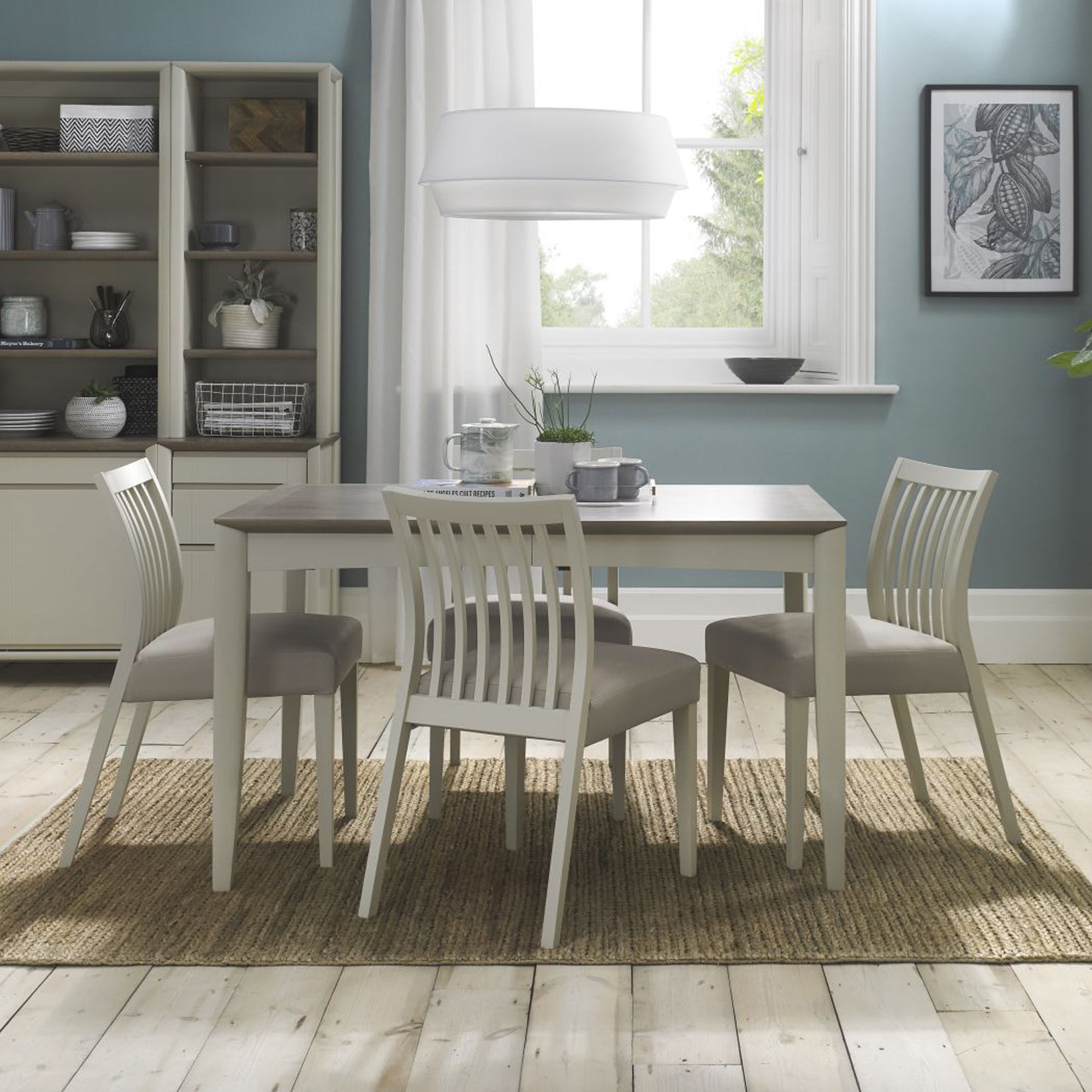 Boden Low Slatted Back Chair Grey (Pair)