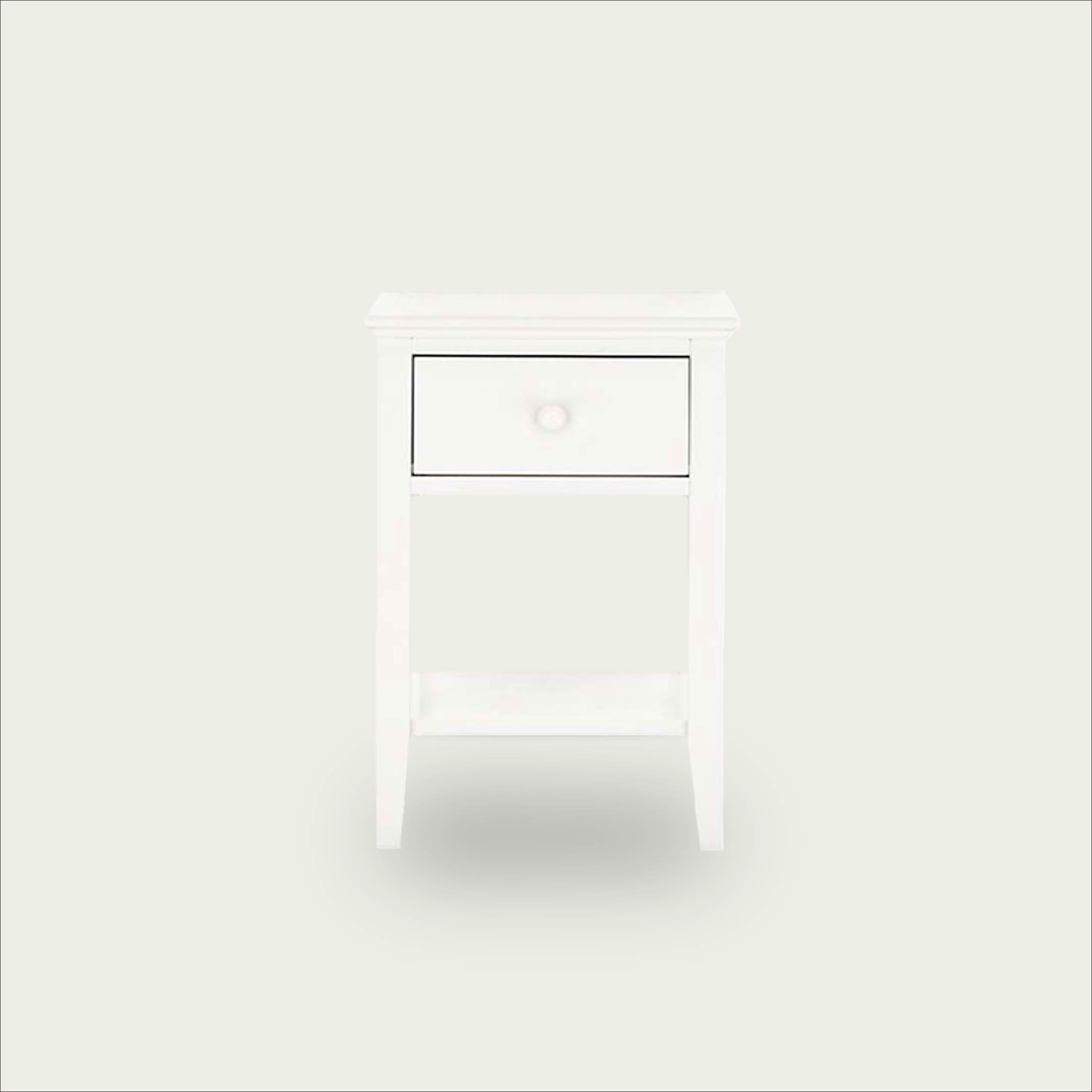 Ashbourne 1 Drawer Nightstand White