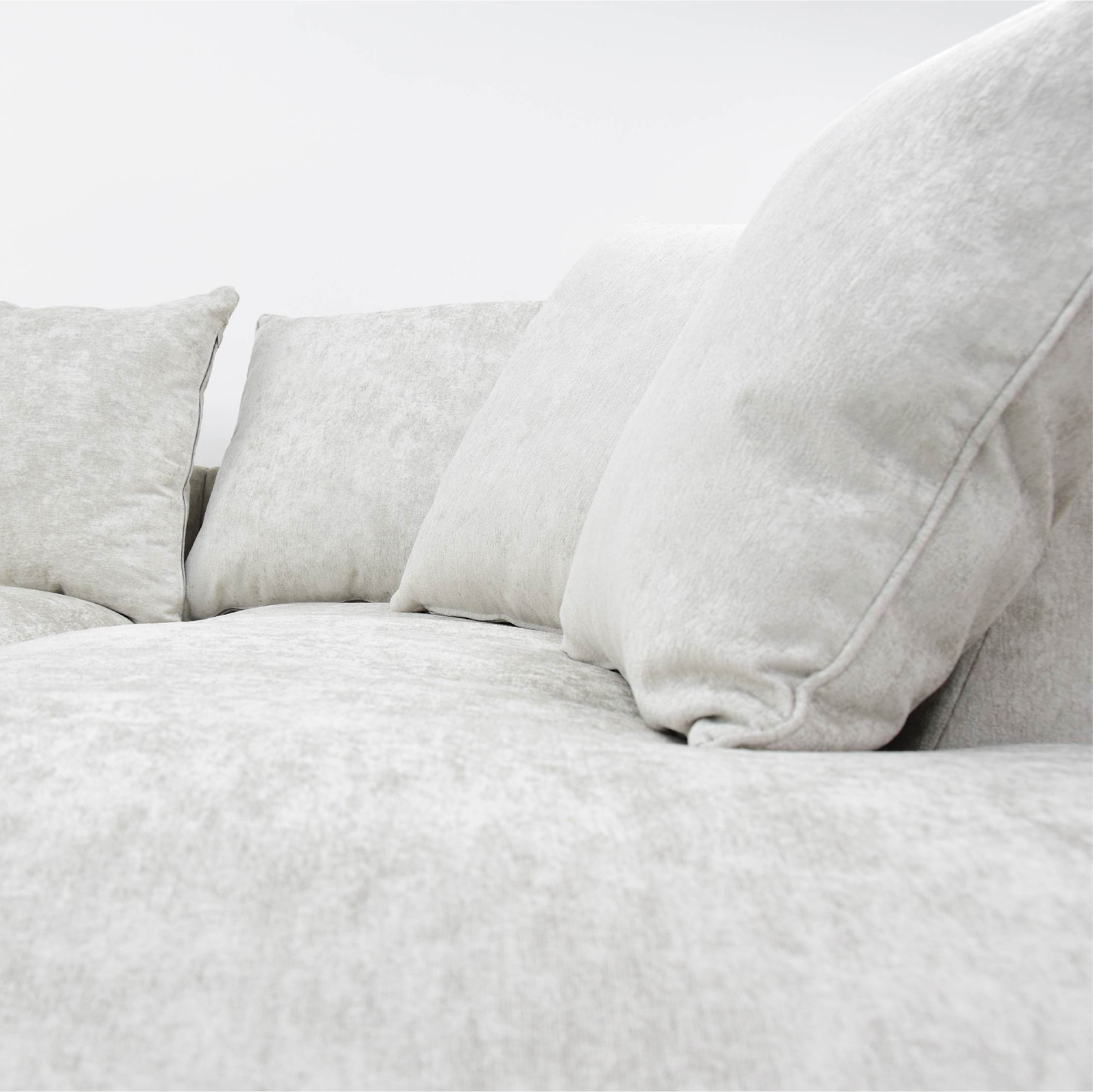 Battersea Sofa with Right Hand Facing Chaise Close up of Cushions