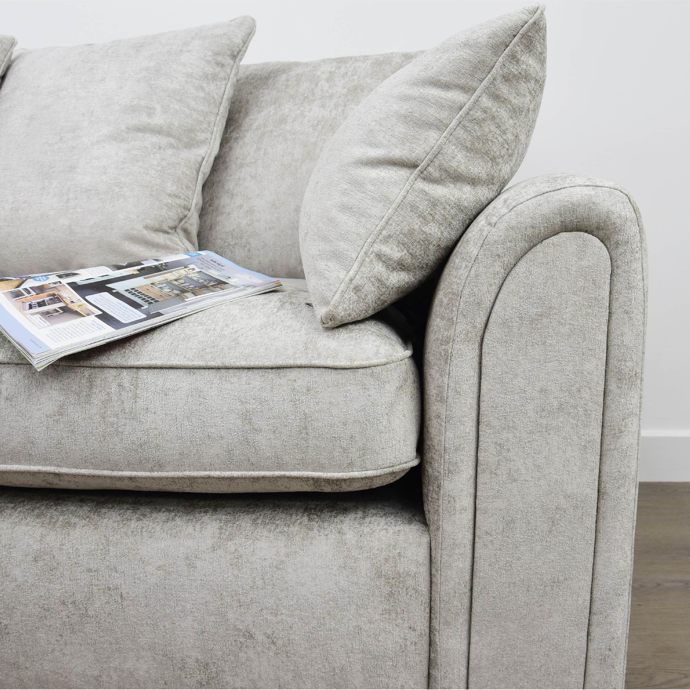 Battersea Corner Sofa with Left Hand Facing Chaise in Alaska Silver Chenille - Modern Elegance & Supreme Comfort