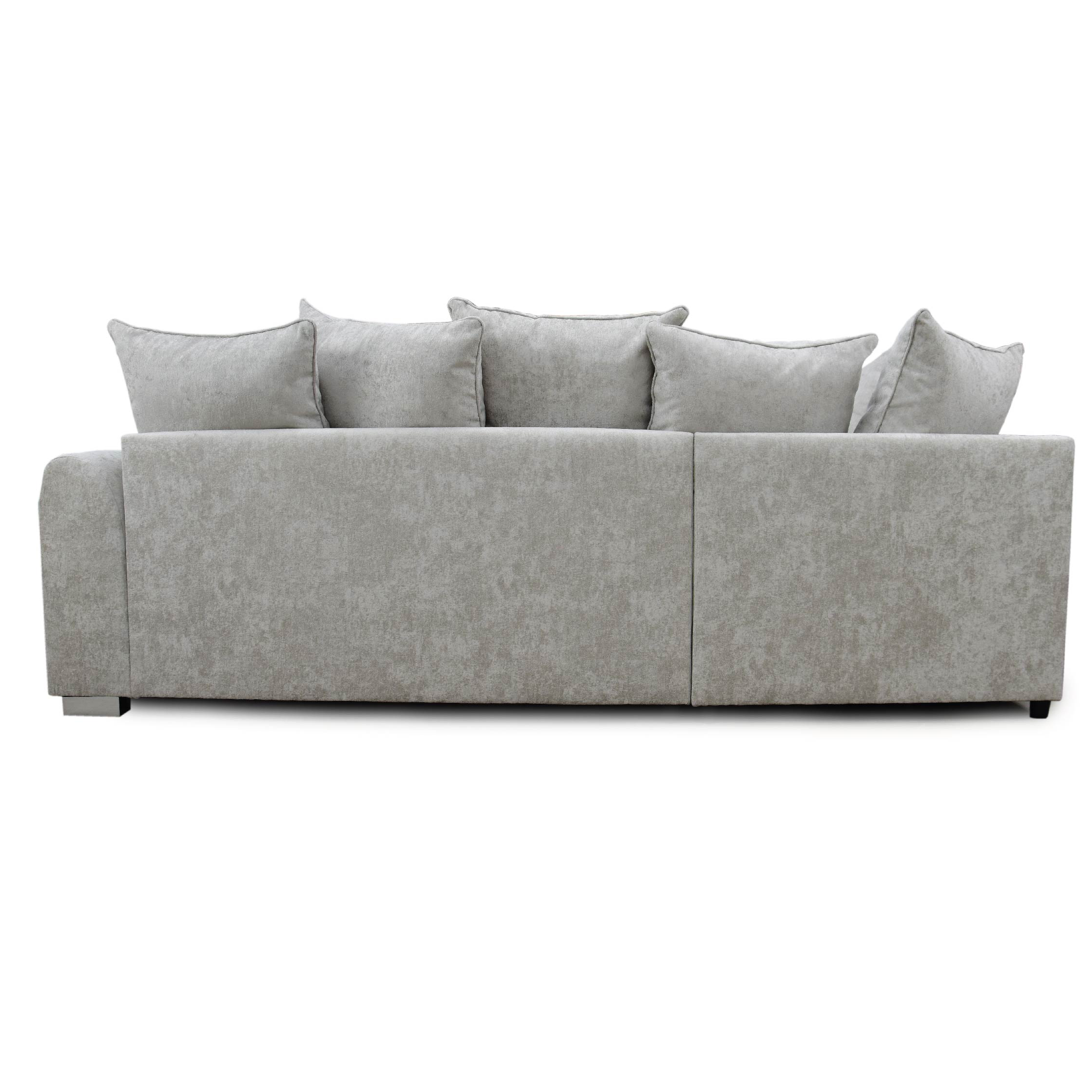 Battersea Corner Sofa with Left Hand Facing Chaise in Alaska Silver Chenille - Modern Elegance & Supreme Comfort