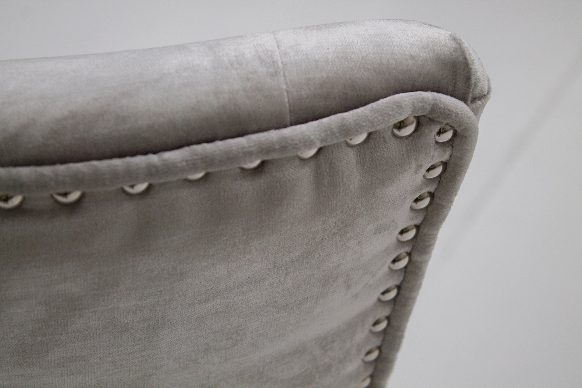 Belvedere Knockerback Velvet Dining Chair Pewter (Pair)