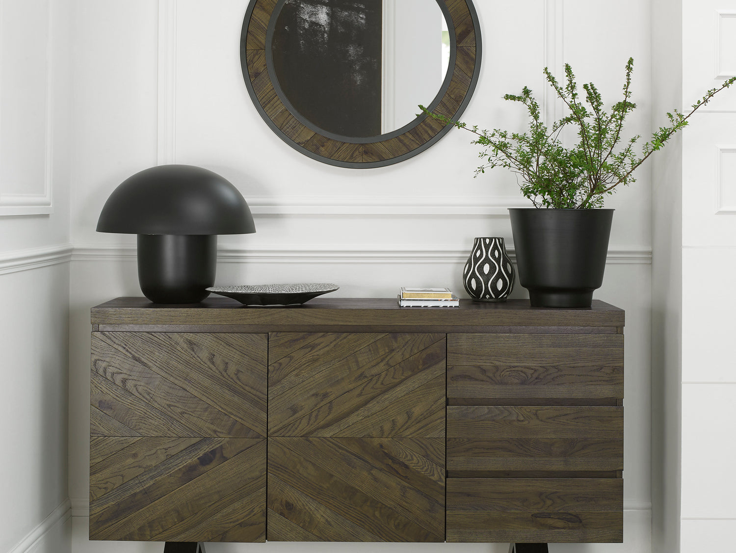 Elliot Fumed Oak Wall Mirror